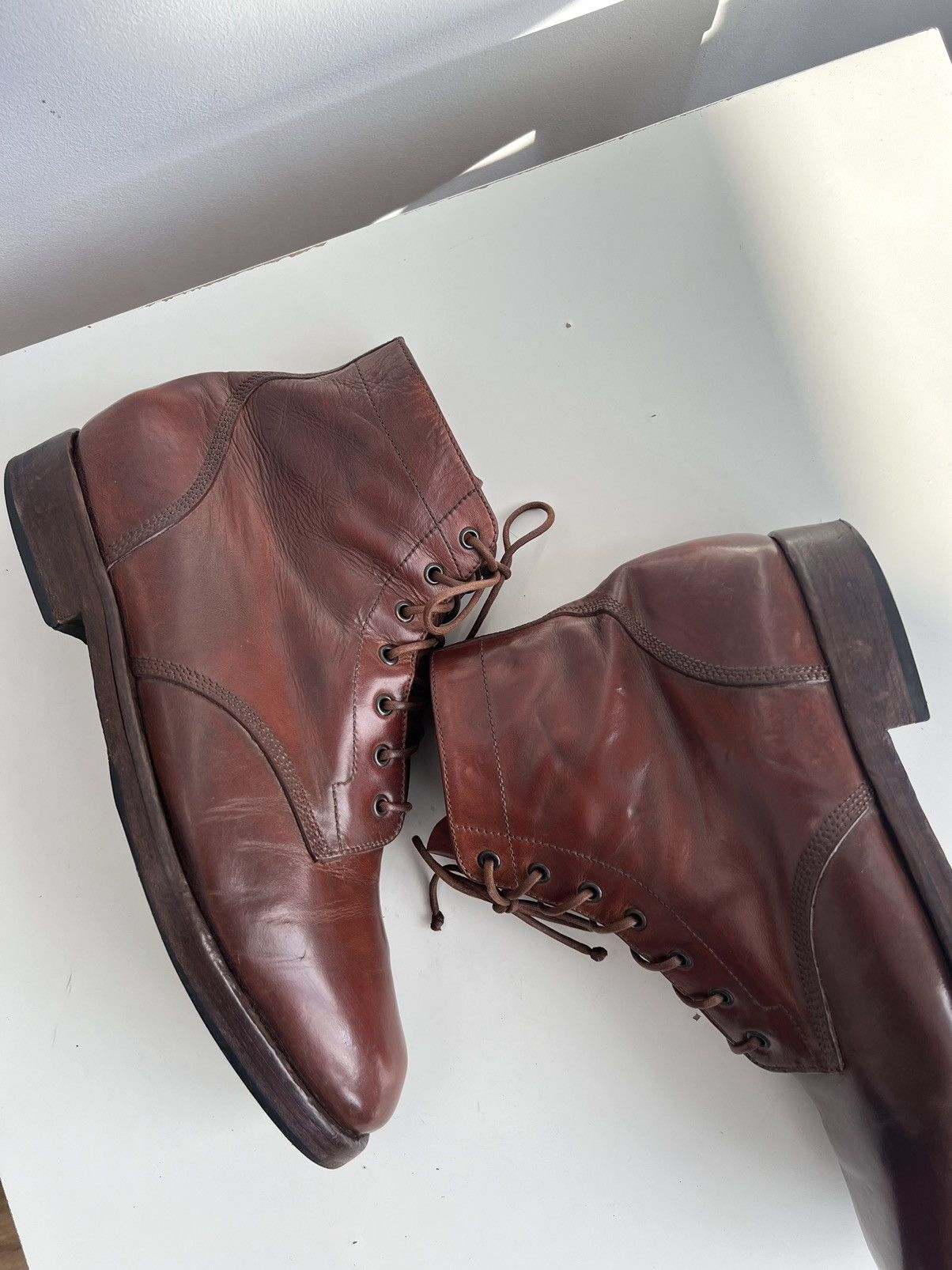 Marsell 🔥Officine Creative Lawry 001 Leather Cognac Boots Size US 11.5 / EU 44-45 - 14 Thumbnail
