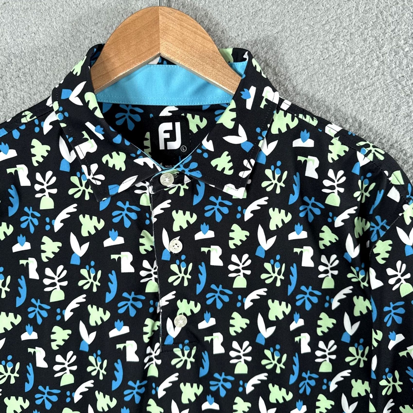 Footjoy FootJoy Palm Springs Jungle Leaves Polo Shirt Mens Large Multicolor Golf Stretch Size US L / EU 52-54 / 3 - 2 Thumbnail