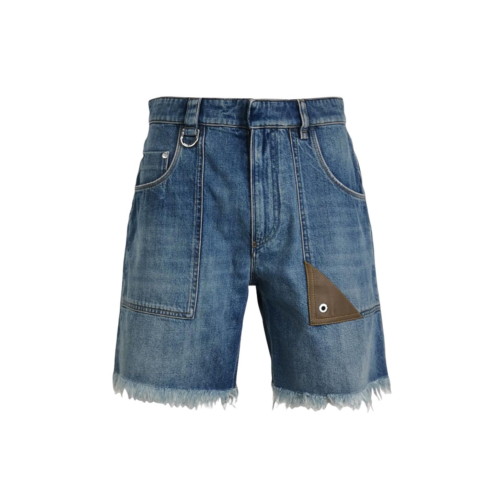 Fendi Fendi Leather Trim Denim Shorts Size 32 Size US 32 / EU 48 - 1 Thumbnail
