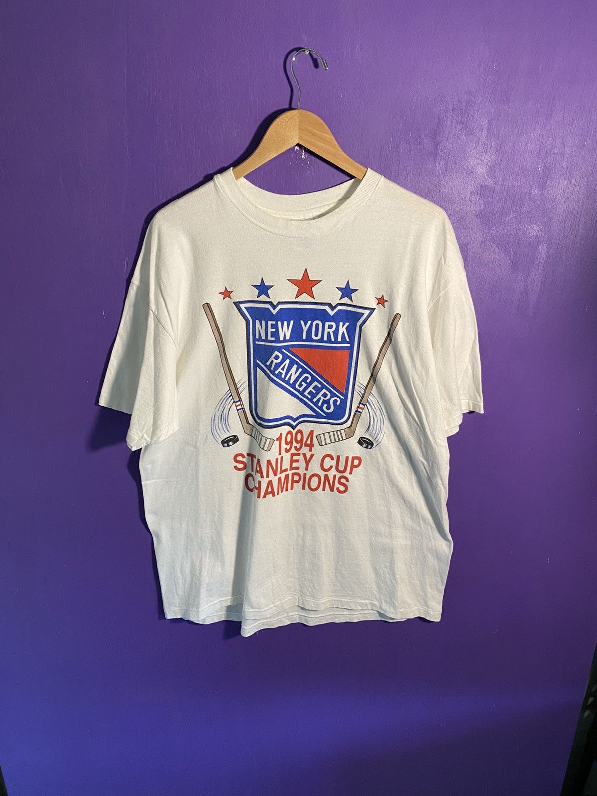 Other Vintage 1994 New York rangers Stanley cup champs t-shirt Size US XL / EU 56 / 4 - 1 Thumbnail