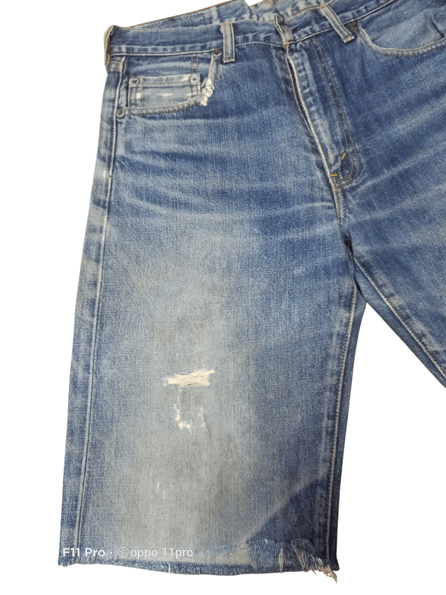Levi's × Levi's Vintage Clothing Levis 502 Big E RedSelvedge SHORT Pants Distressdenim Size US 30 / EU 46 - 3 Thumbnail