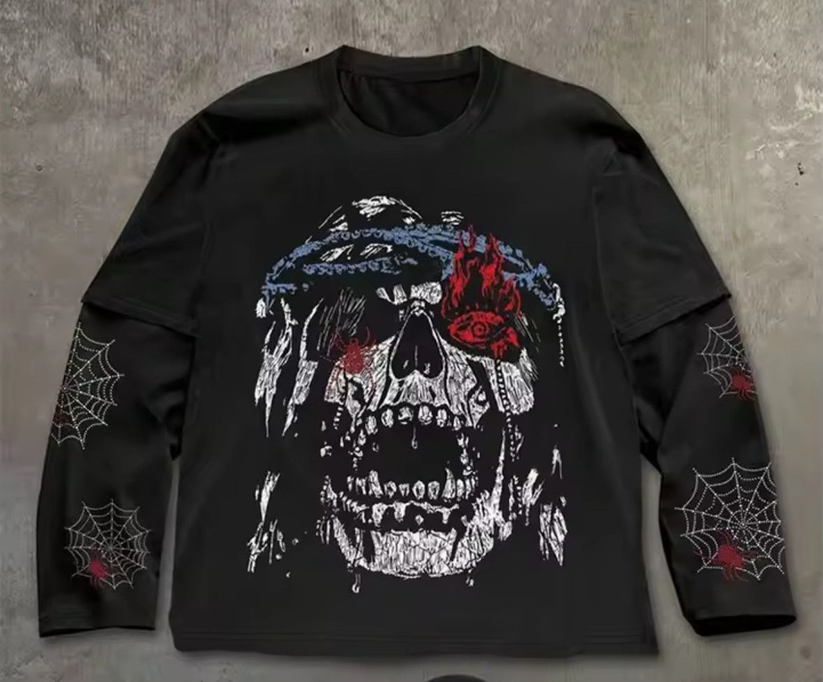 Other Y2K Streetwear Punk Skull Long Sleeve T-Shirt Graphic Tees Size US L / EU 52-54 / 3 - 1 Thumbnail