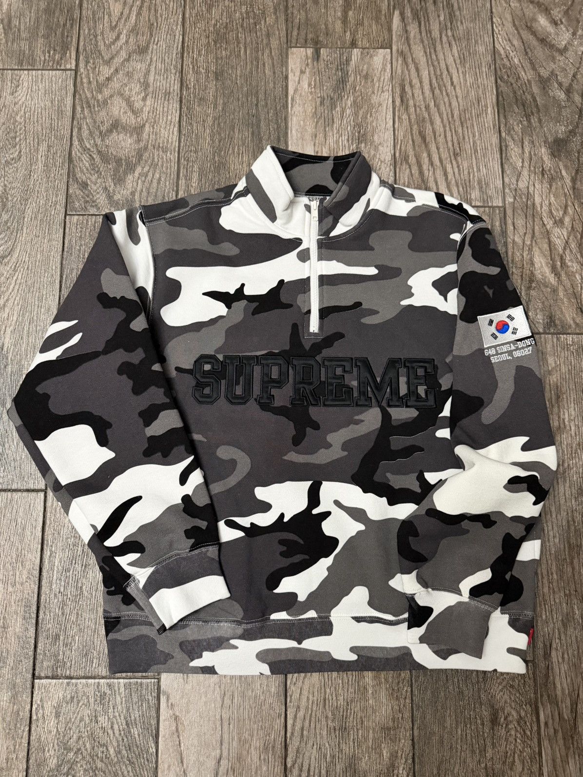 Supreme SUPREME COLLEGIATE HALF ZIP PULLOVER ASH GREY | Grailed