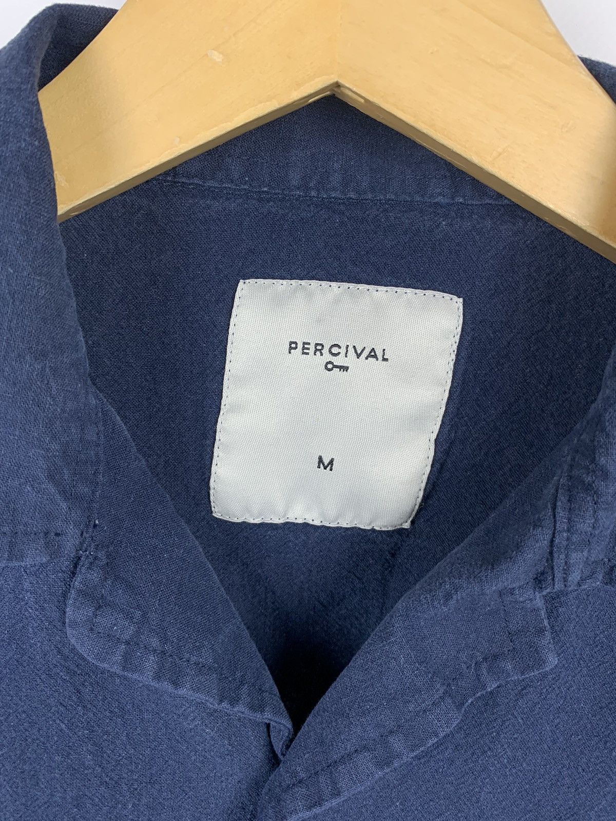 Percival Percival Linen Hawaiian Shirt Men’s Size M Blue Short Sleeve Size US M / EU 48-50 / 2 - 7 Thumbnail