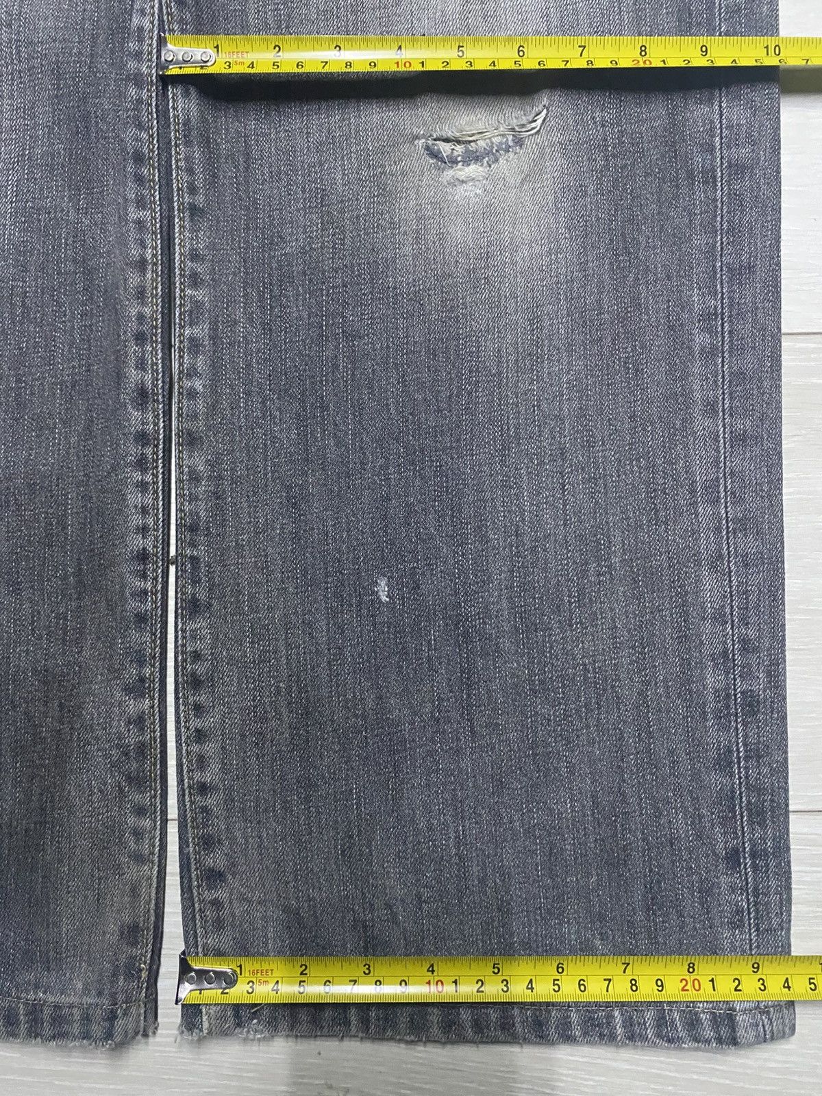 Undercover × Uniqlo Vintage Uniqlo S-003 Faded Grey Denim Distressed Baggy Jeans Size US 35 - 16 Thumbnail