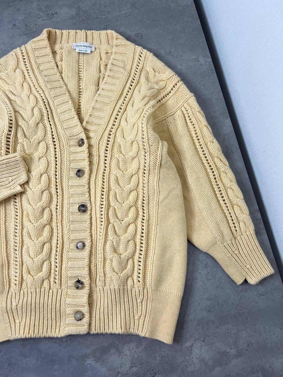 Alexander McQueen Alexander McQueen Jumper Womens Yellow Cable Wool 100% Size M / US 6-8 / IT 42-44 - 5 Thumbnail