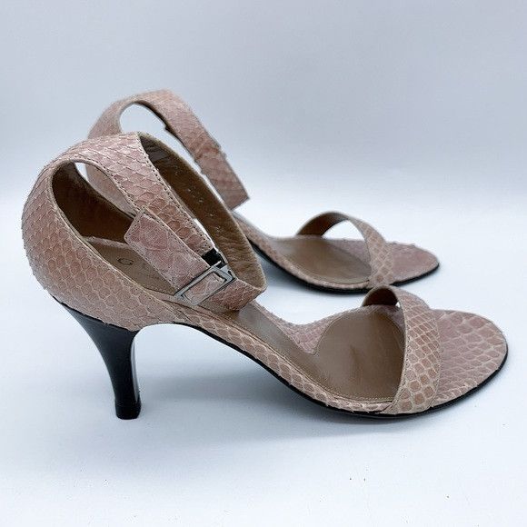 Gucci Gucci Snake Pattern Kitten Heel Ankle Strap Leather Sandal Size US 6 / IT 36 - 5 Thumbnail