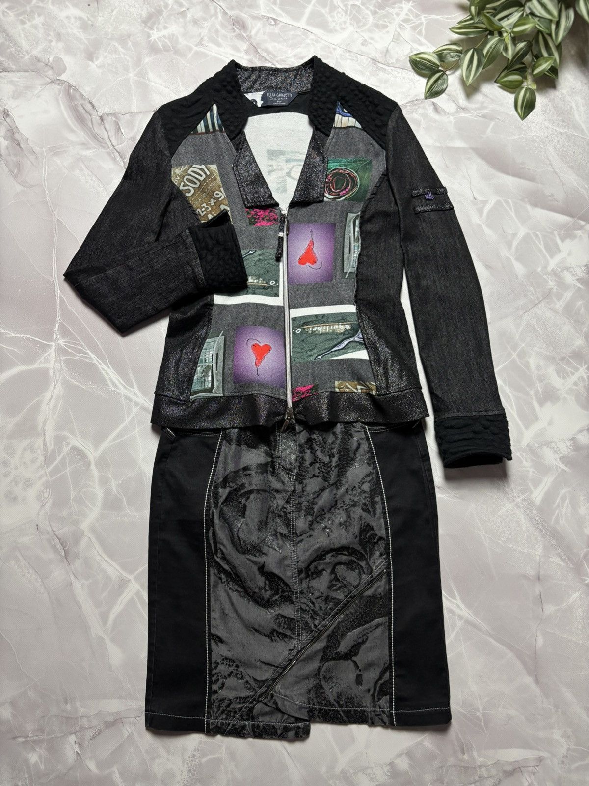 Elisa Cavaletti Elisa Cavaletti Art Patchwork 2-Piece Set Black Womens XS/S Size S / US 4 / IT 40 - 1 Thumbnail