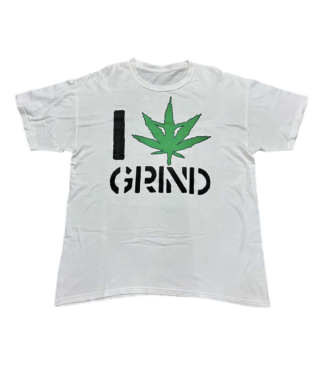 image of Band Tees x Rock Band Bootleg Y2K Brutal Truth X I Love Grind in White, Men's (Size Large)