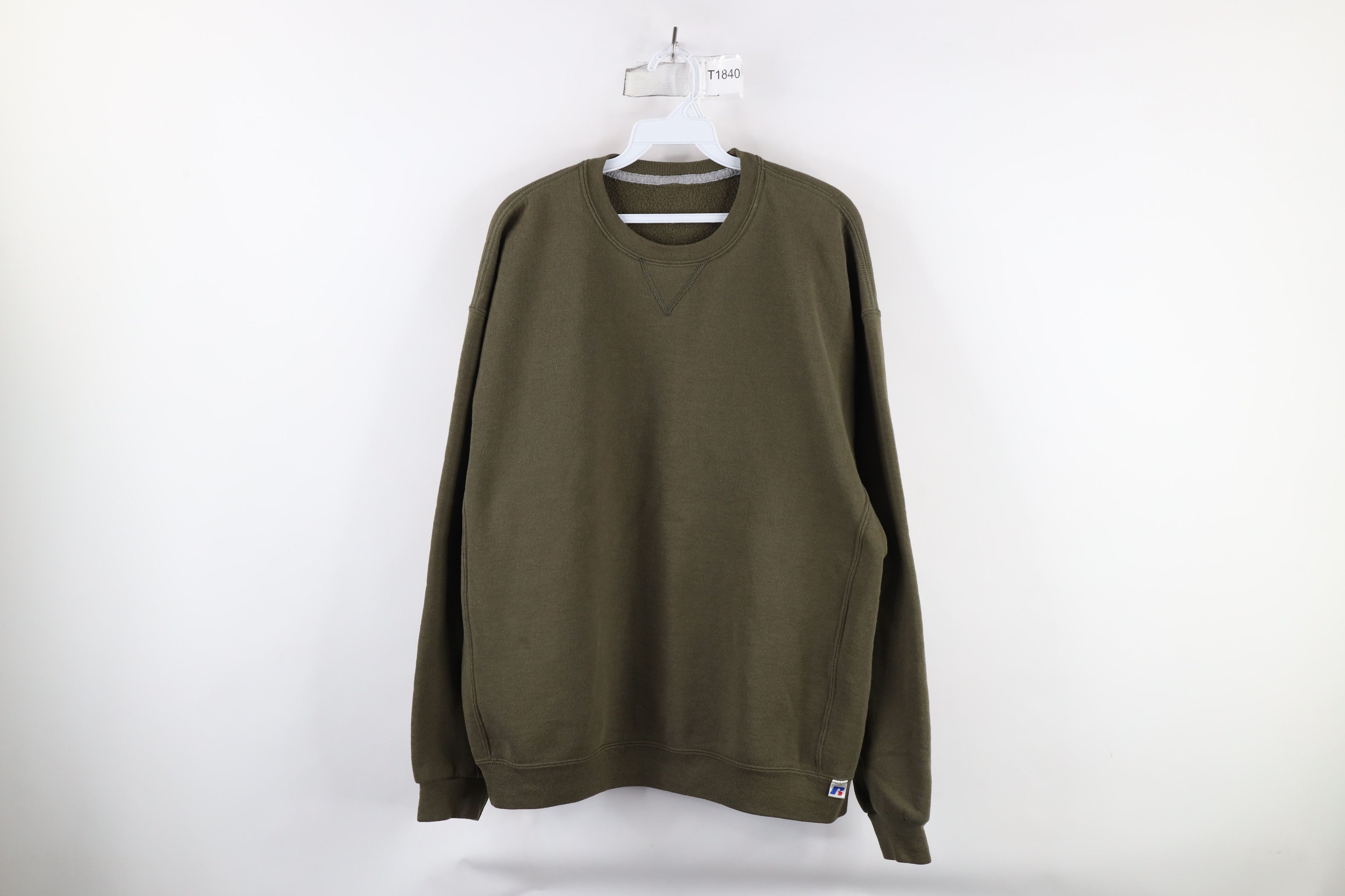 Russell Athletic × Vintage Vintage 90s Russell Athletic Crewneck Sweatshirt Olive Green Size US XL / EU 56 / 4 - 1 Thumbnail