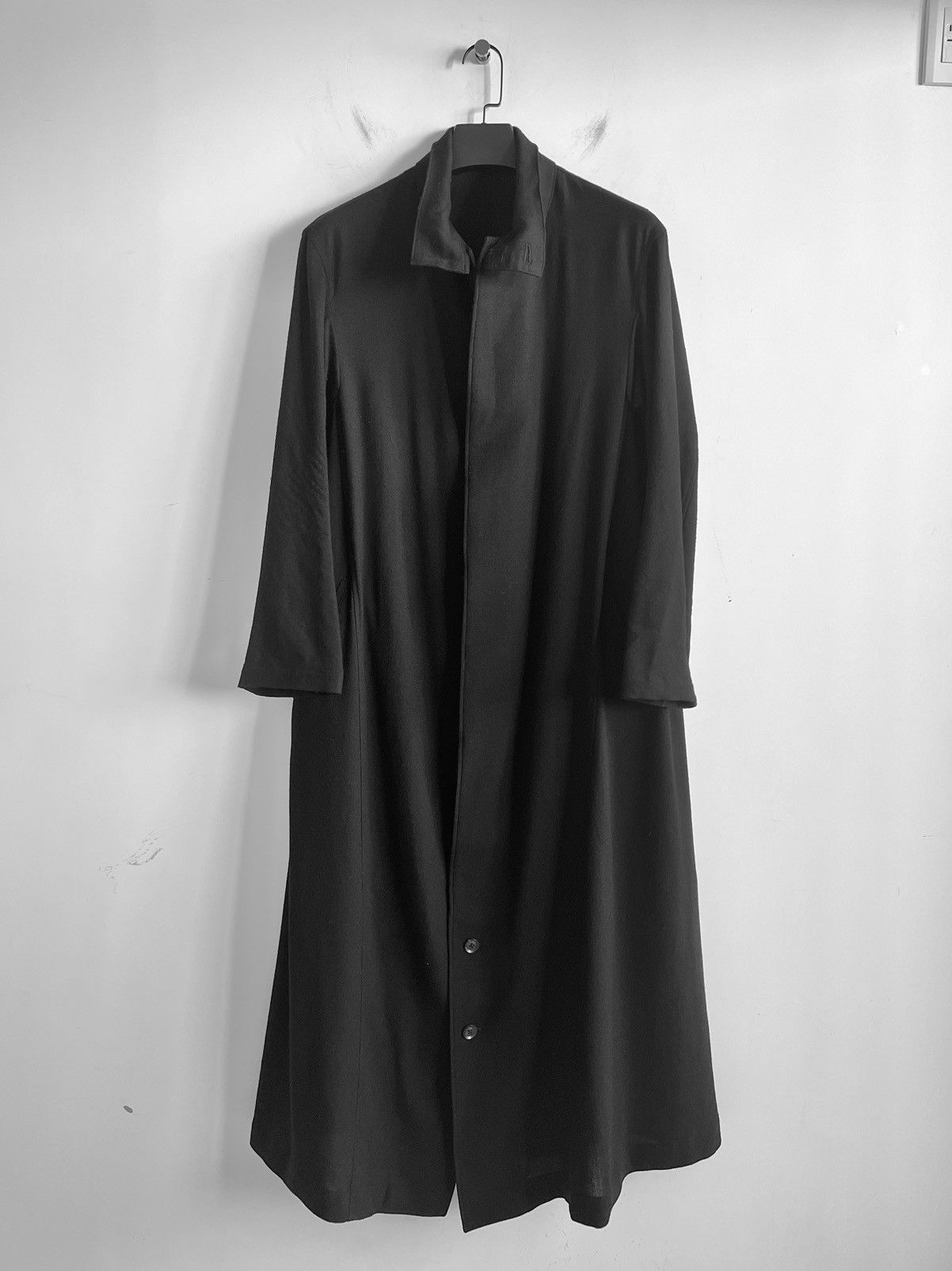 Yohji Yamamoto Yohji Yamamoto Pour Homme W/Viyella Collared Tab Coat Dress Size US S / EU 44-46 / 1 - 2 Thumbnail