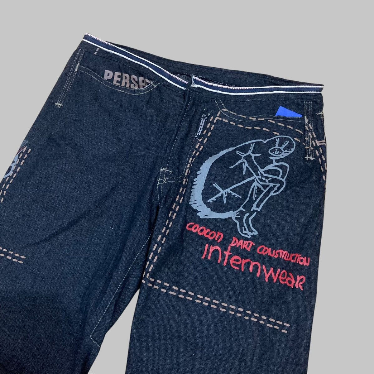 MARITHE FRANCOIS GIRBAUD - Vtg Flared Unique Printed Jeans