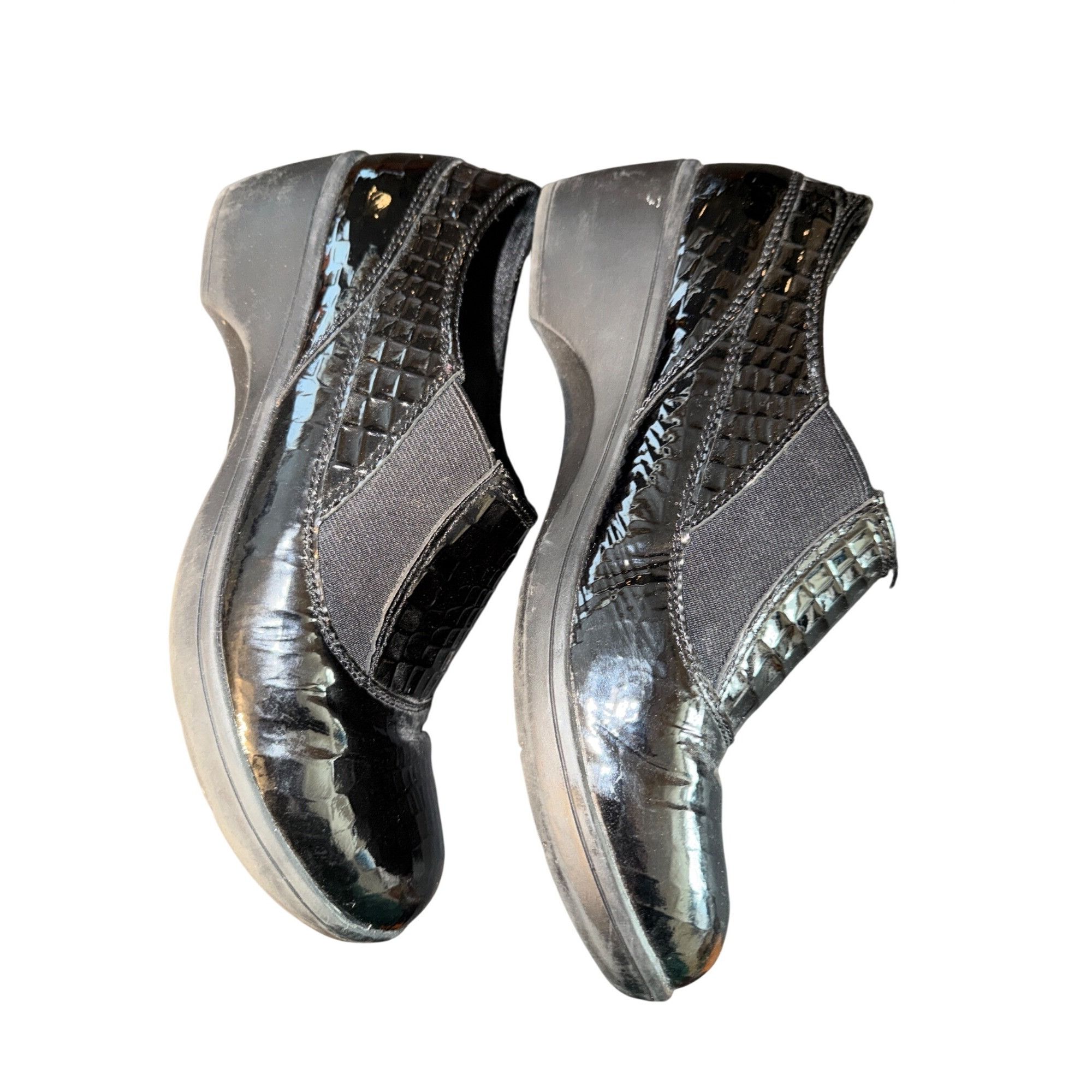 SKECHERS Skechers Black Patent Leather Croc Embossed Slip On Shoes Fl Size US 9 / IT 39 - 3 Thumbnail