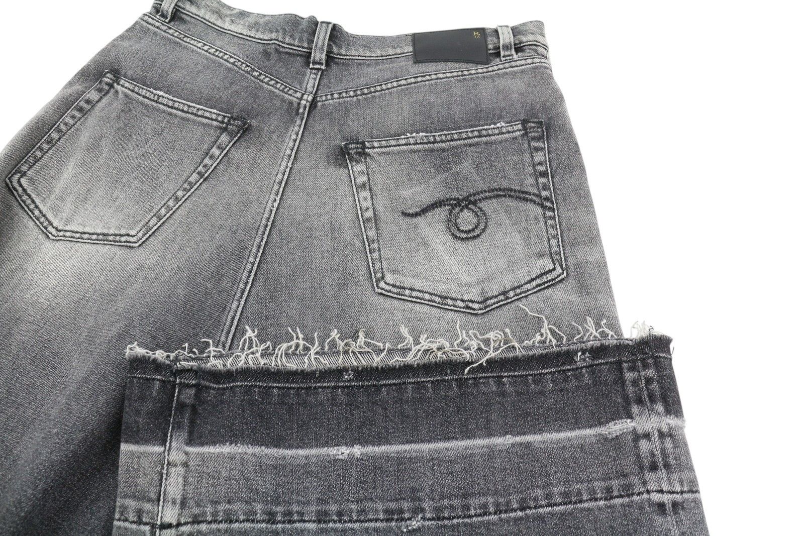 R13 JESSE 27 Vintage Grey Wide Drop Crotch Faded 85461 Size 27" / US 4 / IT 40 - 7 Thumbnail