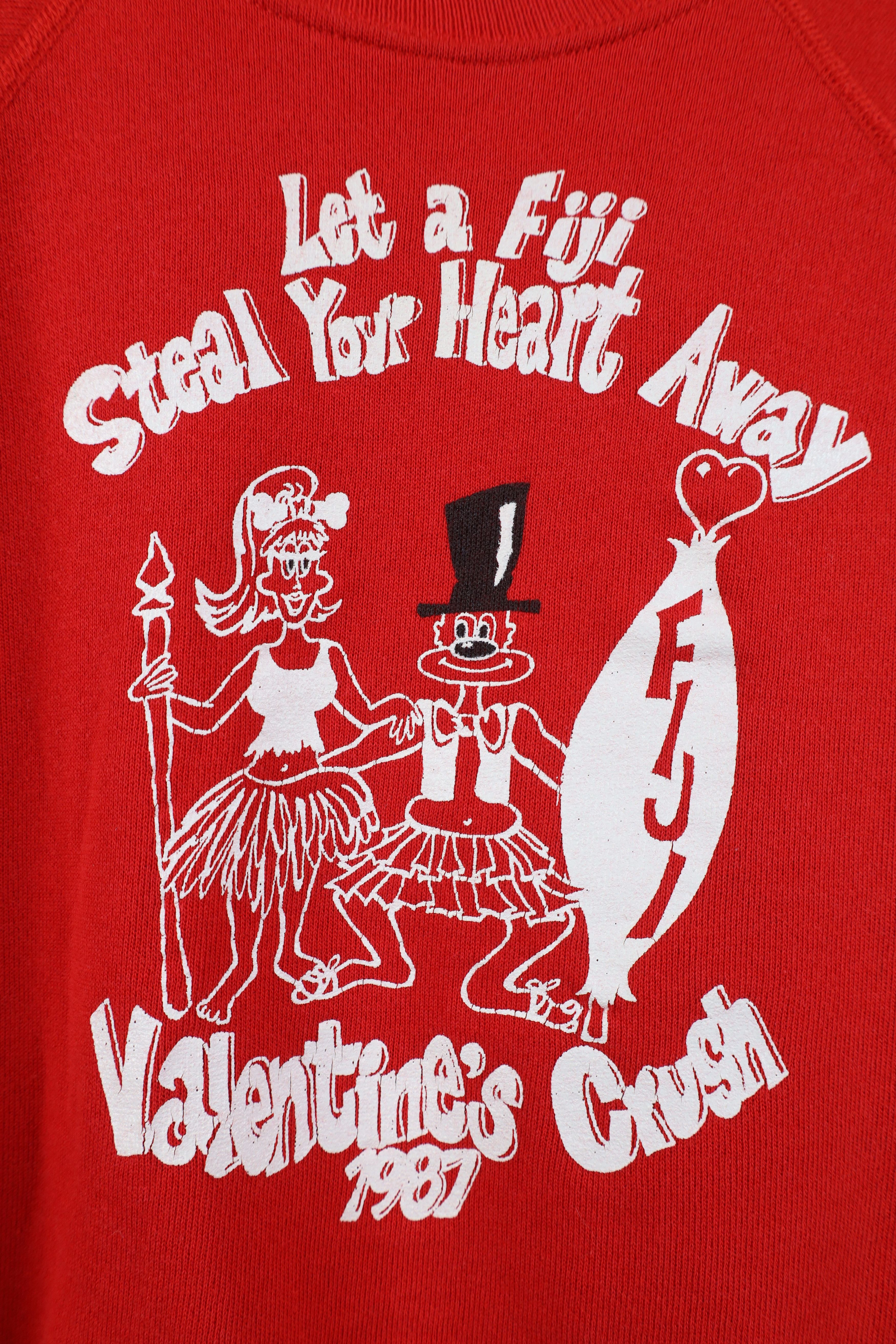 Vintage Vintage 80s Valentines Crush Let A Fiji Heart Sweatshirt Size XL / US 12-14 / IT 48-50 - 4 Thumbnail