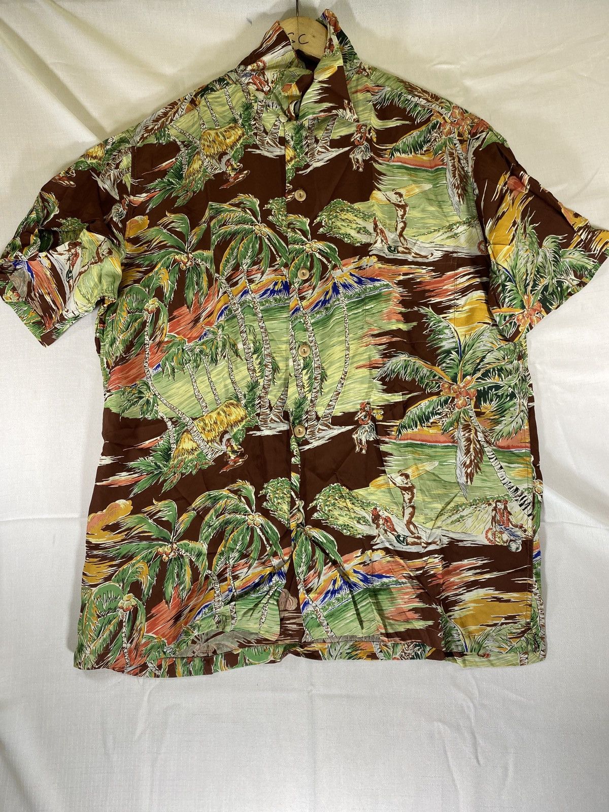Toyo Enterprises watumulls palm tree rayon short sleevs shirt Size US L / EU 52-54 / 3 - 1 Thumbnail