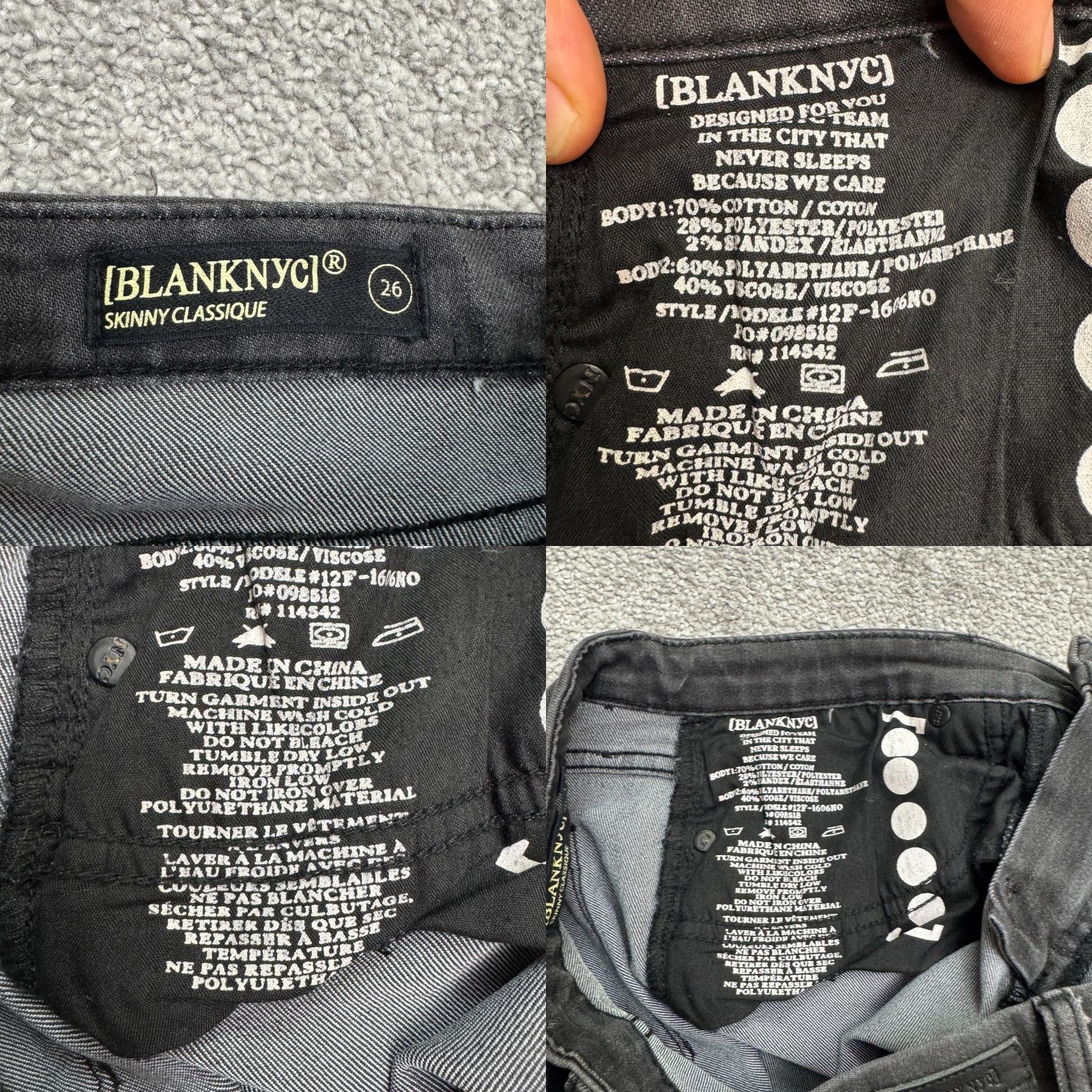 Vintage BLANKNYC Jeans Skinny City Streetwear 26 Gray Denim Women Adult Regular Inseam 28 in 5-Pocket Zipper Button Utility Size 26" / US 2 / IT 38 - 8 Thumbnail