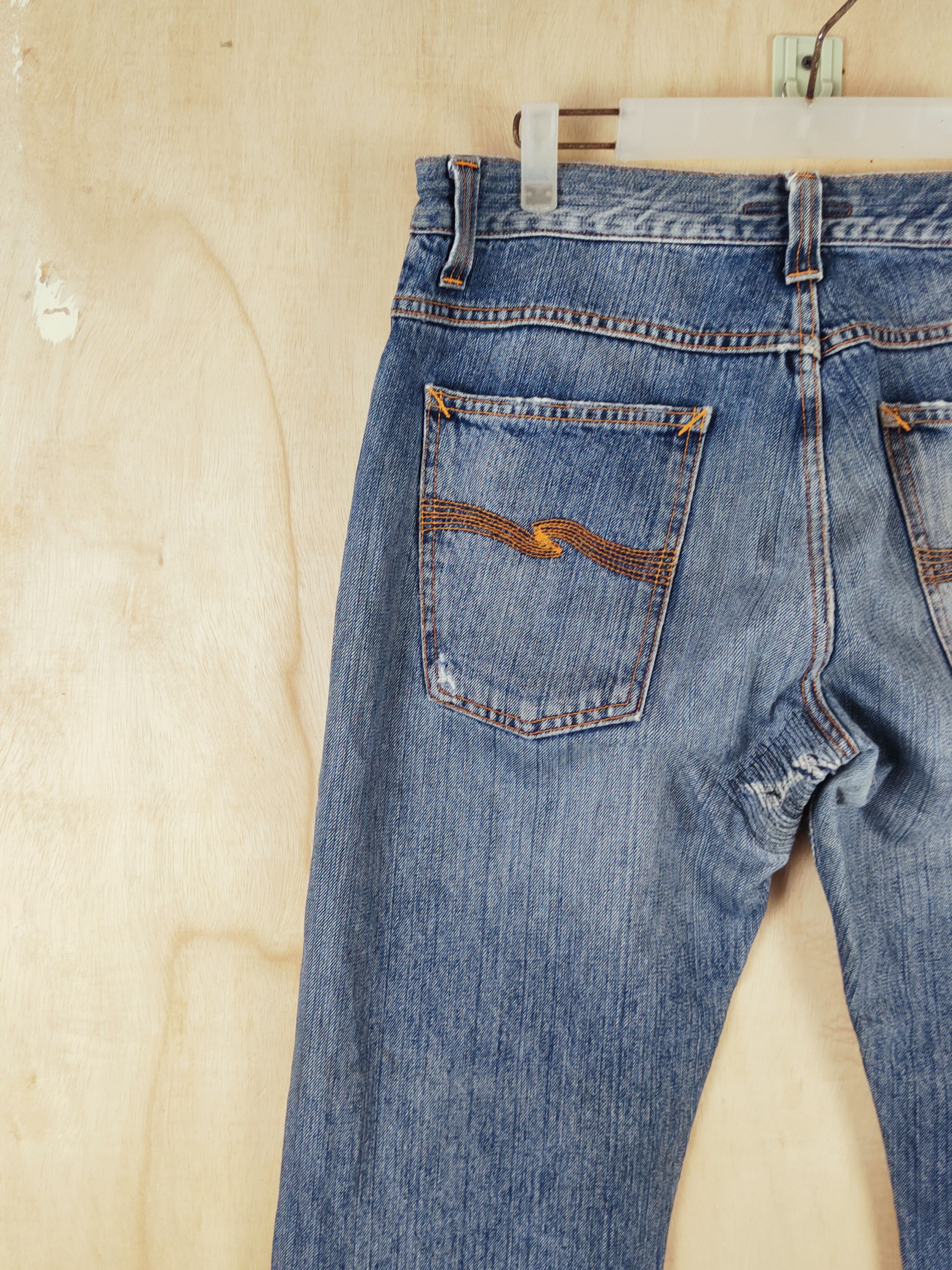 Japanese Brand Nudie Jeans Blue Distressed Ripped Jeans #S2667 Size US 34 / EU 50 - 11 Thumbnail