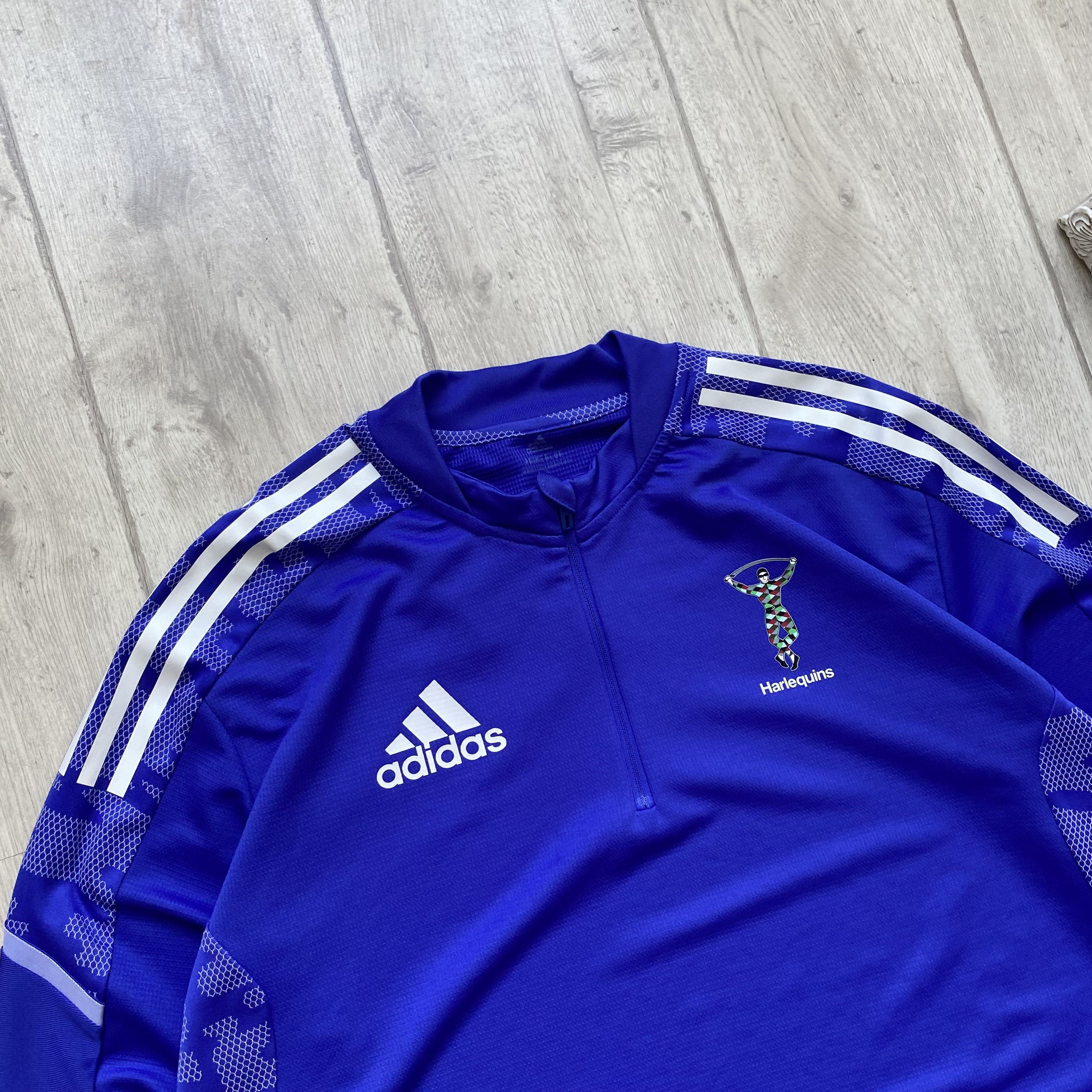 Adidas 🏉Adidas Harlequins Rugby Egland jersey training Shirt Drill Size US XL / EU 56 / 4 - 3 Thumbnail