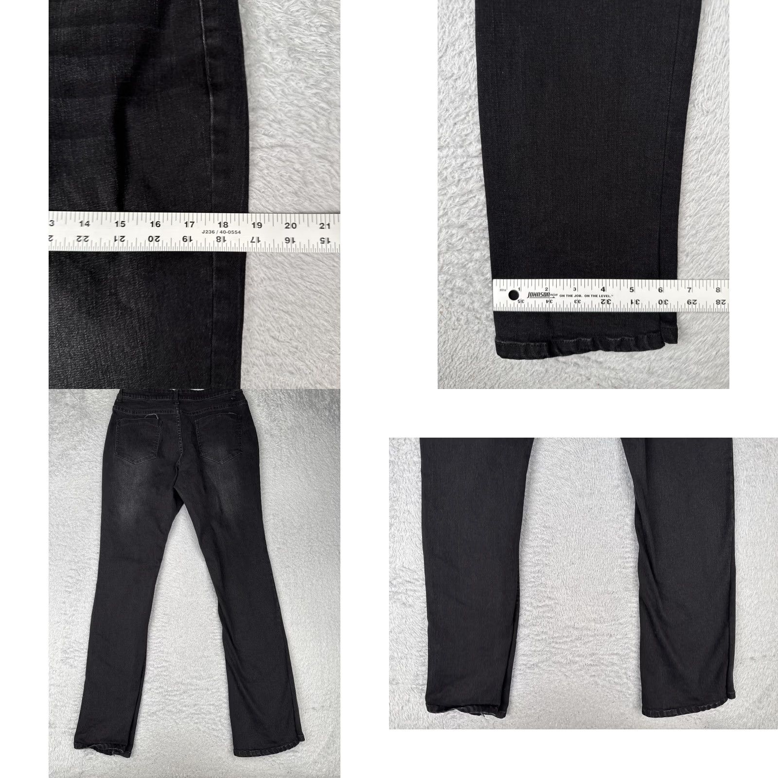 Denime Jeans Womens Large Black Stretch Denim Straight Leg Mid Rise 30x32 Casual City School Pants Size 36" / US 14 / IT 50 - 9 Thumbnail