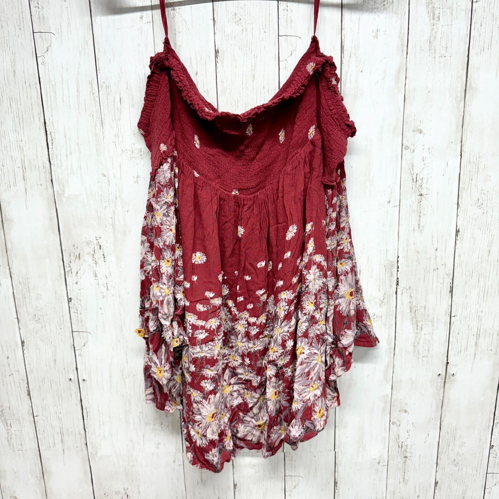 Other ECOT'E Double Cold Shoulder Long Sleeve Floral Red Strapless Size S / US 4 / IT 40 - 6 Thumbnail