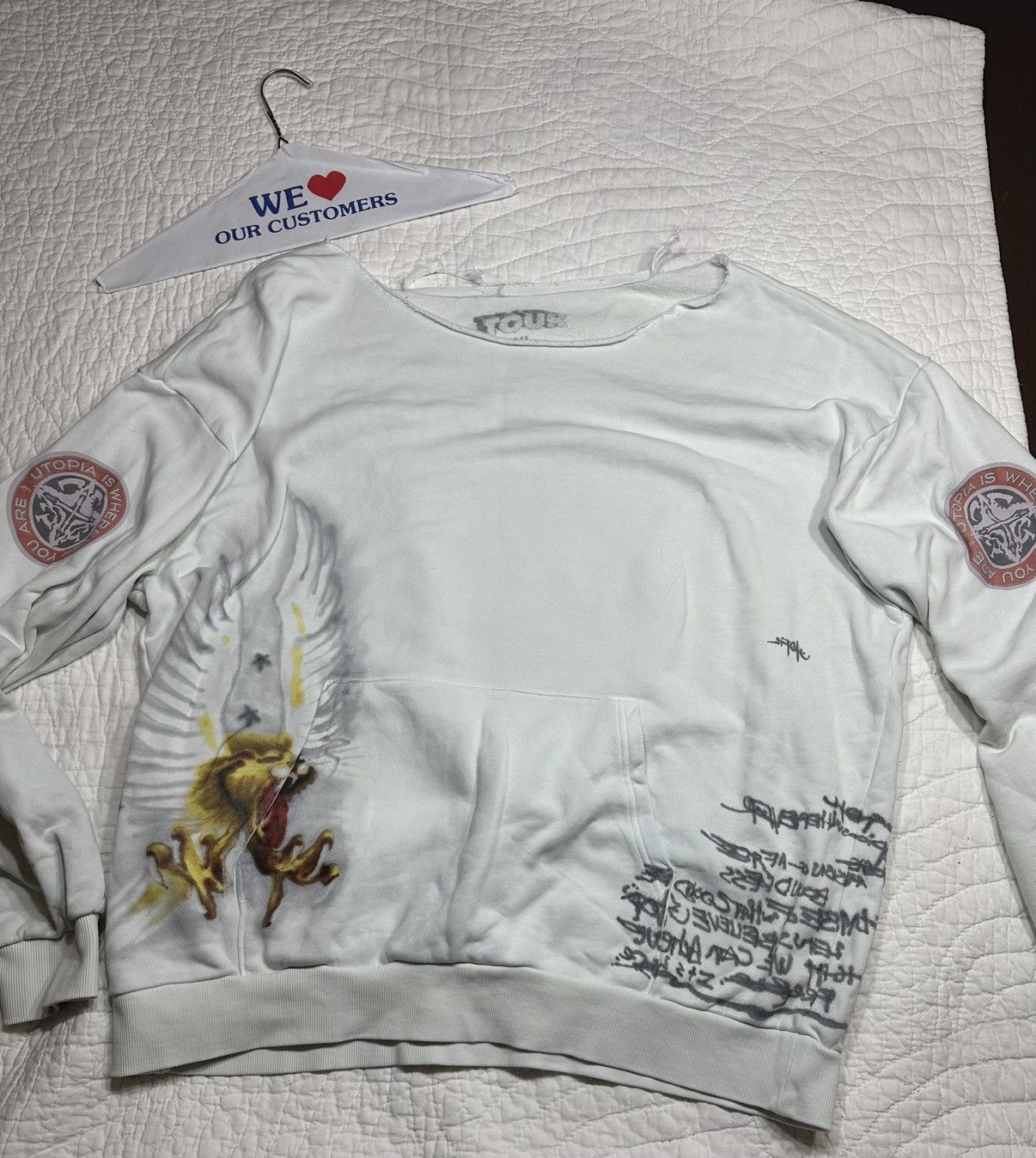 Travis Scott TRAVIS SCOTT UTOPIA TOUR UNFINISHED SAMPLE HOODIE- 2XL Size US XXL / EU 58 / 5 - 1 Thumbnail