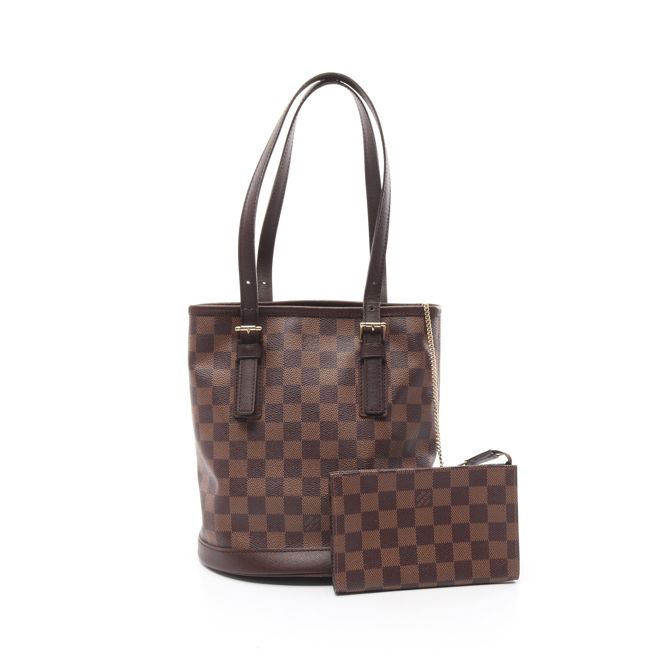 Louis Vuitton Louis Vuitton Male Damier Ebene Shoulder Bag Tote Leather Brown Size ONE SIZE - 1 Thumbnail