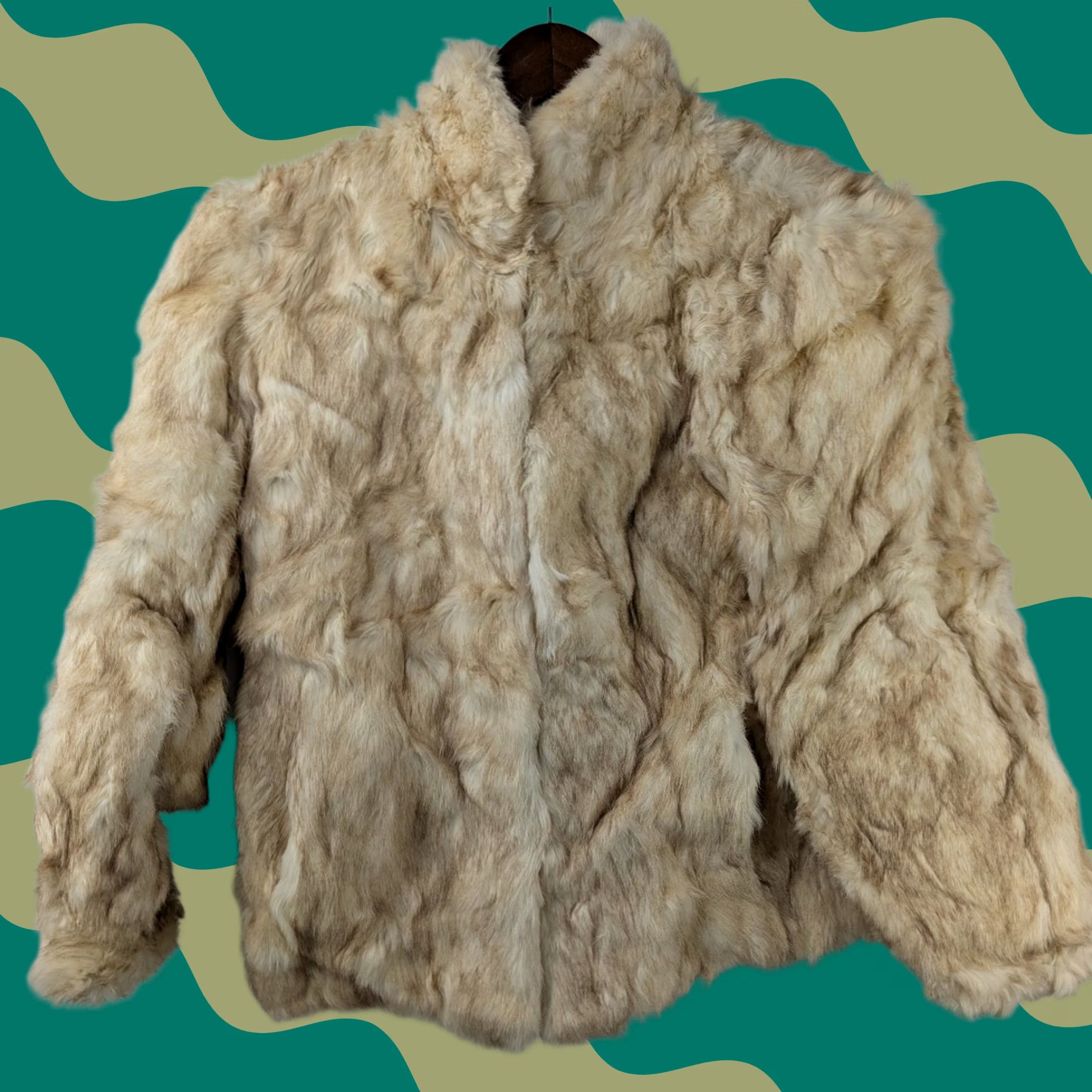 Vintage Vintage Dyed Rabbit Fur Coat - Women's M Beige Cream Hong Kong Mob Wife Luxury Size M / US 6-8 / IT 42-44 - 1 Thumbnail