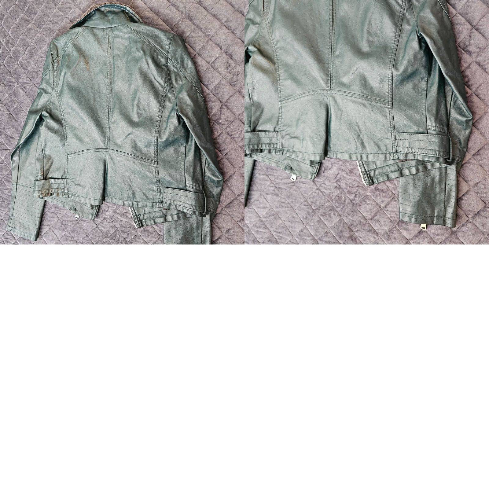 Vintage Jolt Jacket Green Size L Womens Faux Fur Accent Zipper Leather Long Sleeve Size L / US 10 / IT 46 - 11 Thumbnail