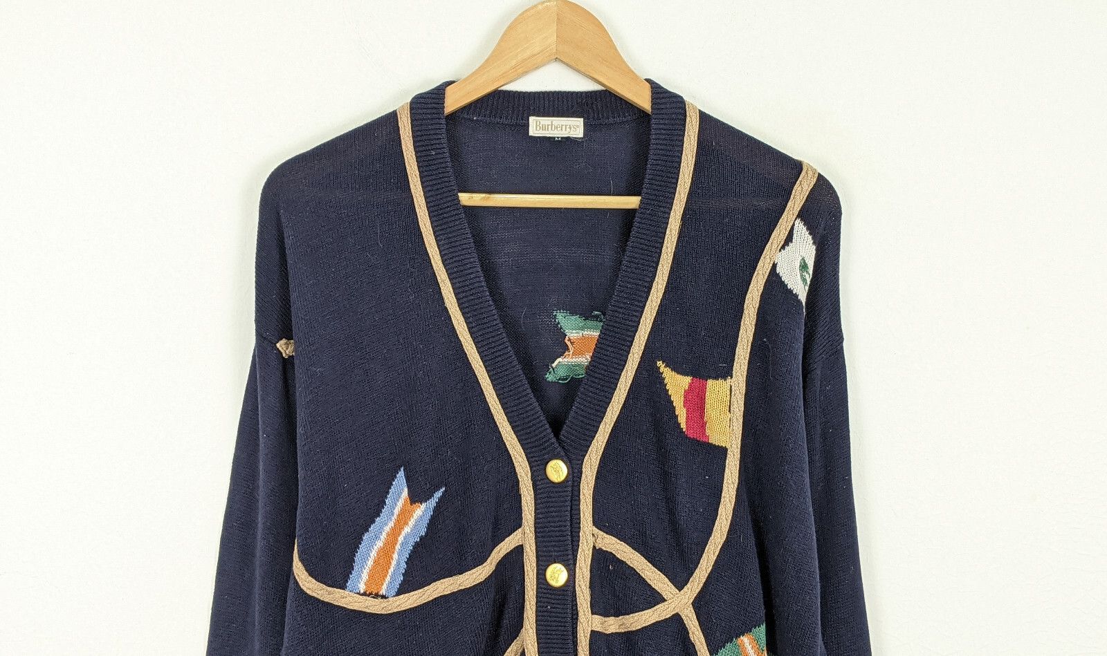 Burberry Vintage Burberrys Flag knitwear sweater cardigan Size US M / EU 48-50 / 2 - 3 Thumbnail