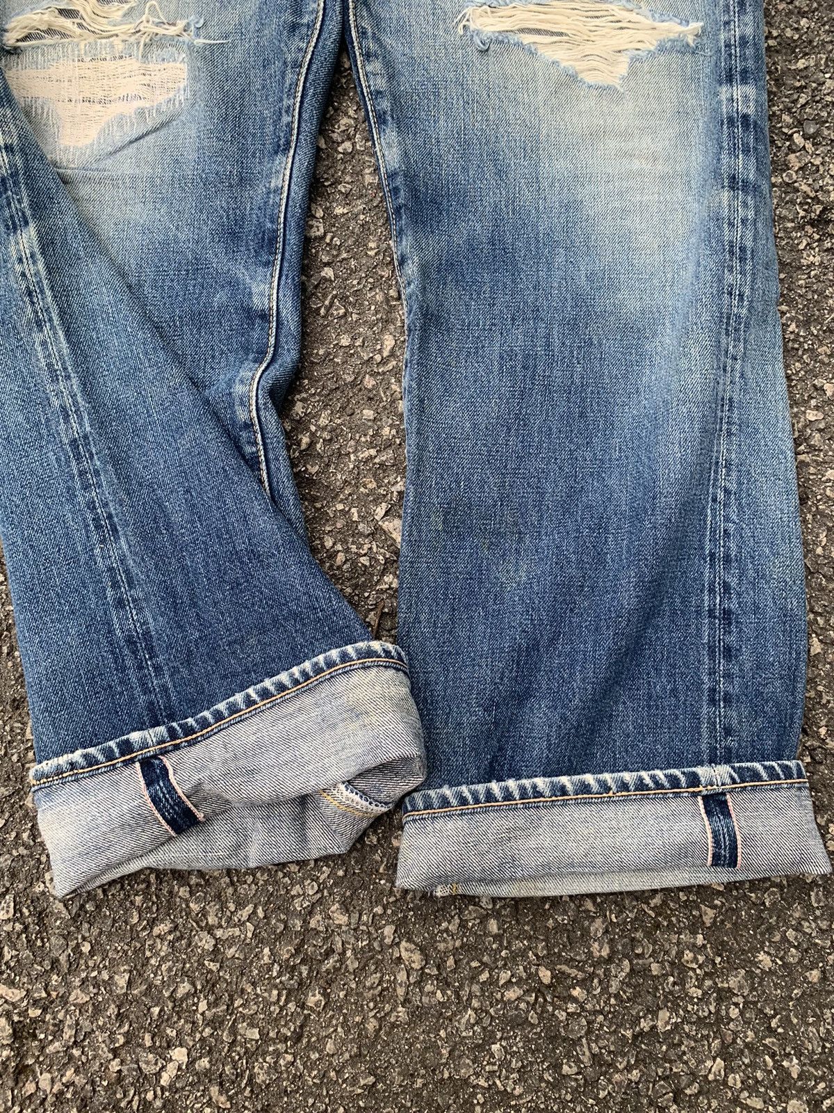 Jean × Kamakura Kamakura Red Button Fly Japanese Selvedge Distressed Denim🎌 Size US 33 - 8 Thumbnail