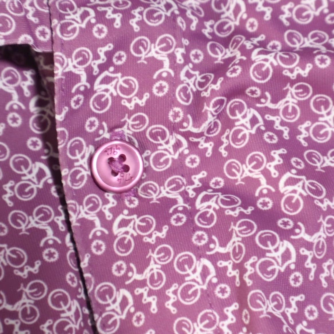 Vintage 1764 Cycling Golf High Stretch All Over Print Polo Shirt Purple Men's L Size US L / EU 52-54 / 3 - 6 Thumbnail