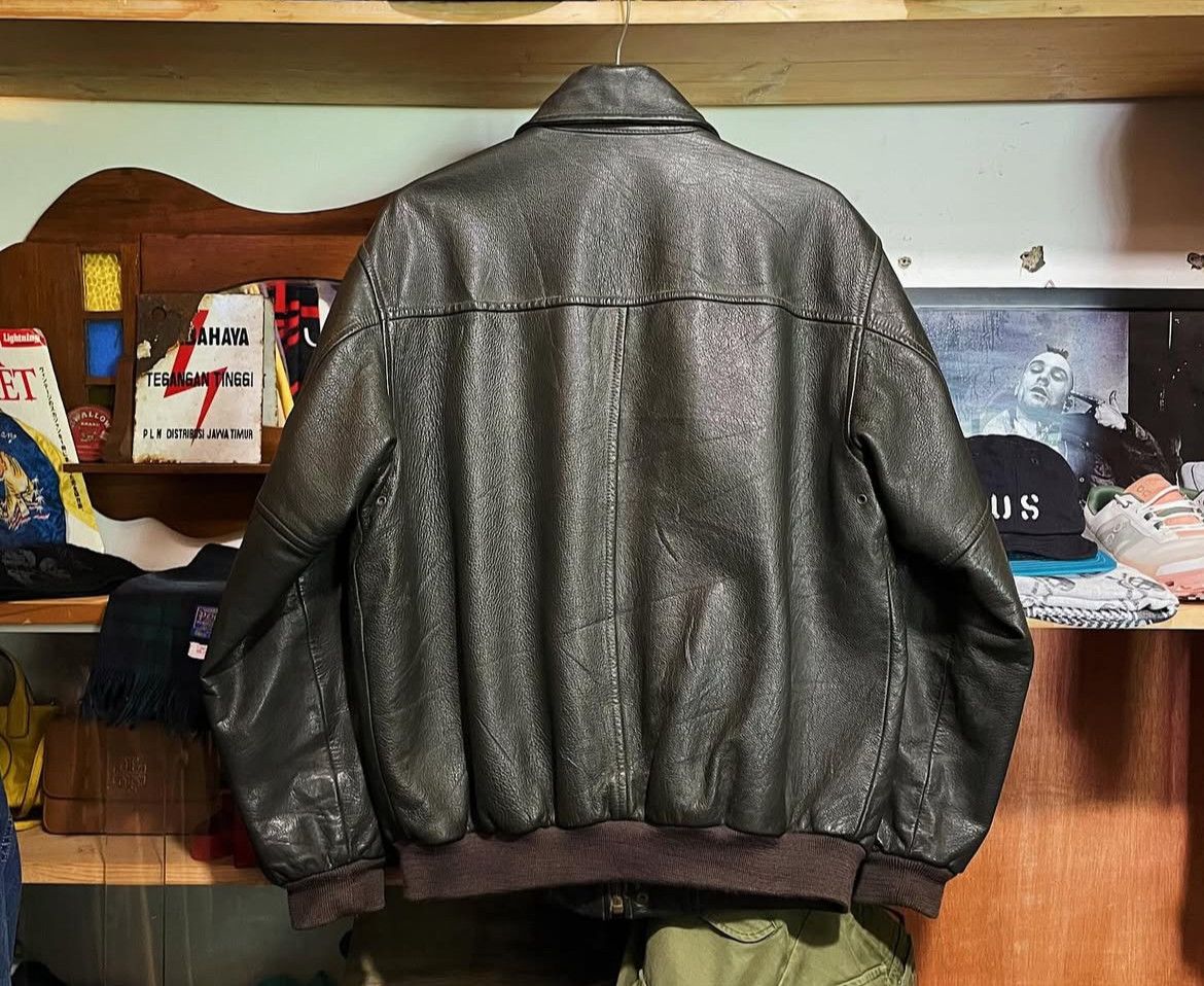 L.L. Bean Vintage 90s LL Bean A-2 Goatskin Leather Bomber Flight Lined Size US L / EU 52-54 / 3 - 3 Thumbnail