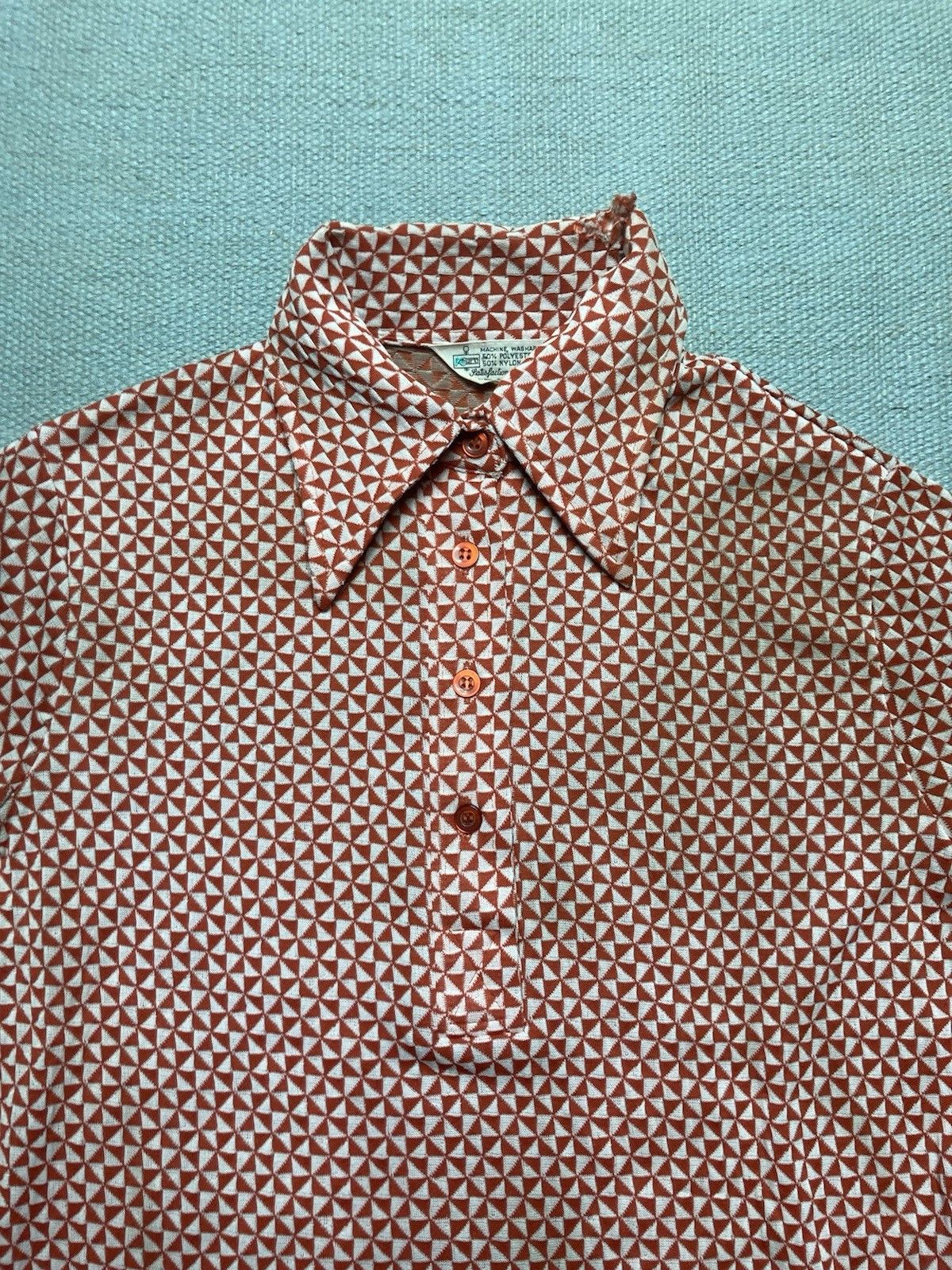 Vintage Vtg 70s button shirt pullover Kmart psychedelic women’s 38 Size S / US 4 / IT 40 - 4 Thumbnail