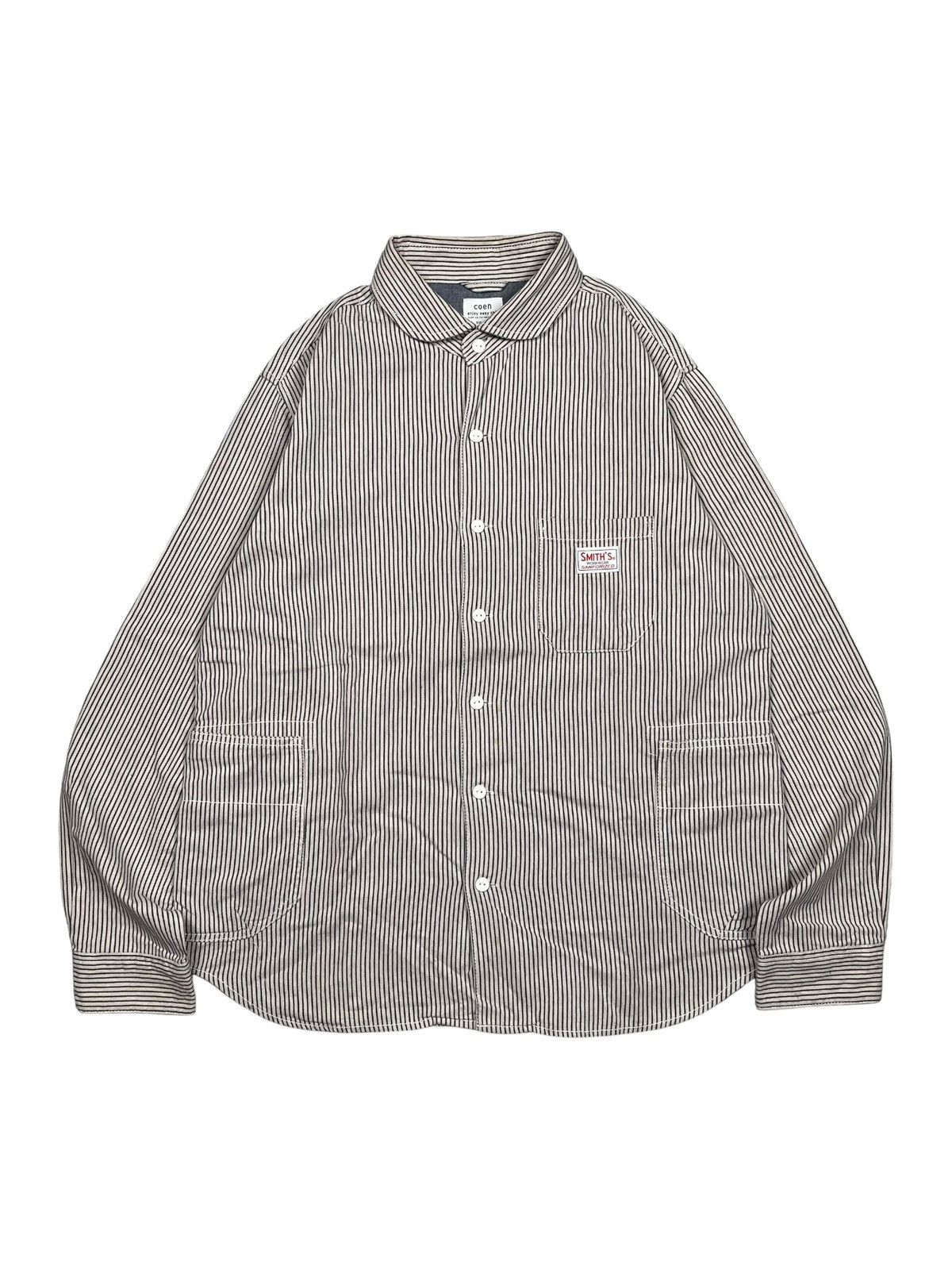 Japanese Brand Coen Hickory Jacket Side Pocket Size US L / EU 52-54 / 3 - 1 Thumbnail