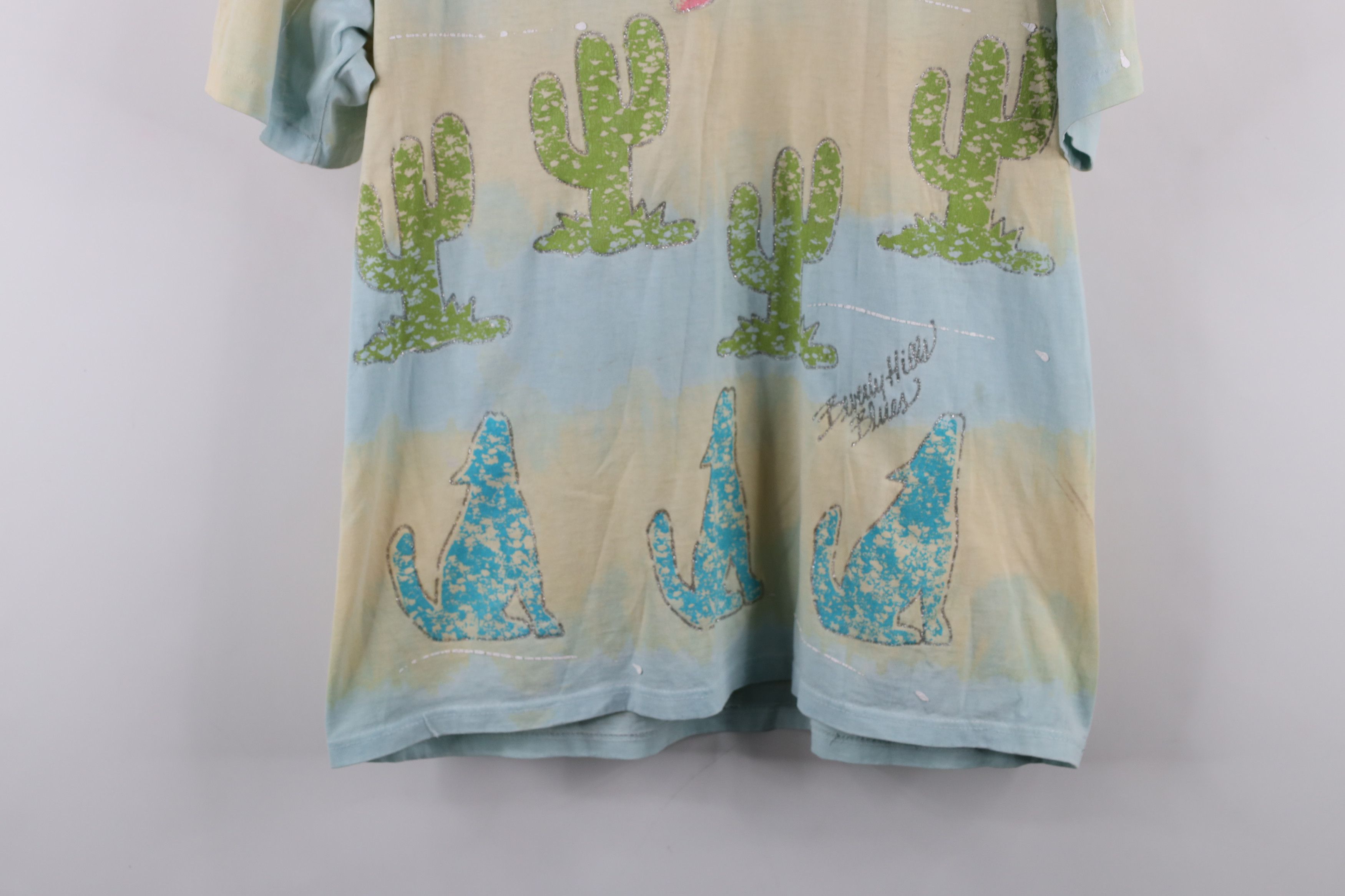 Vintage Vintage 90s Streetwear Cactus Wolf Acid Wash T-Shirt USA Size ONE SIZE - 3 Thumbnail