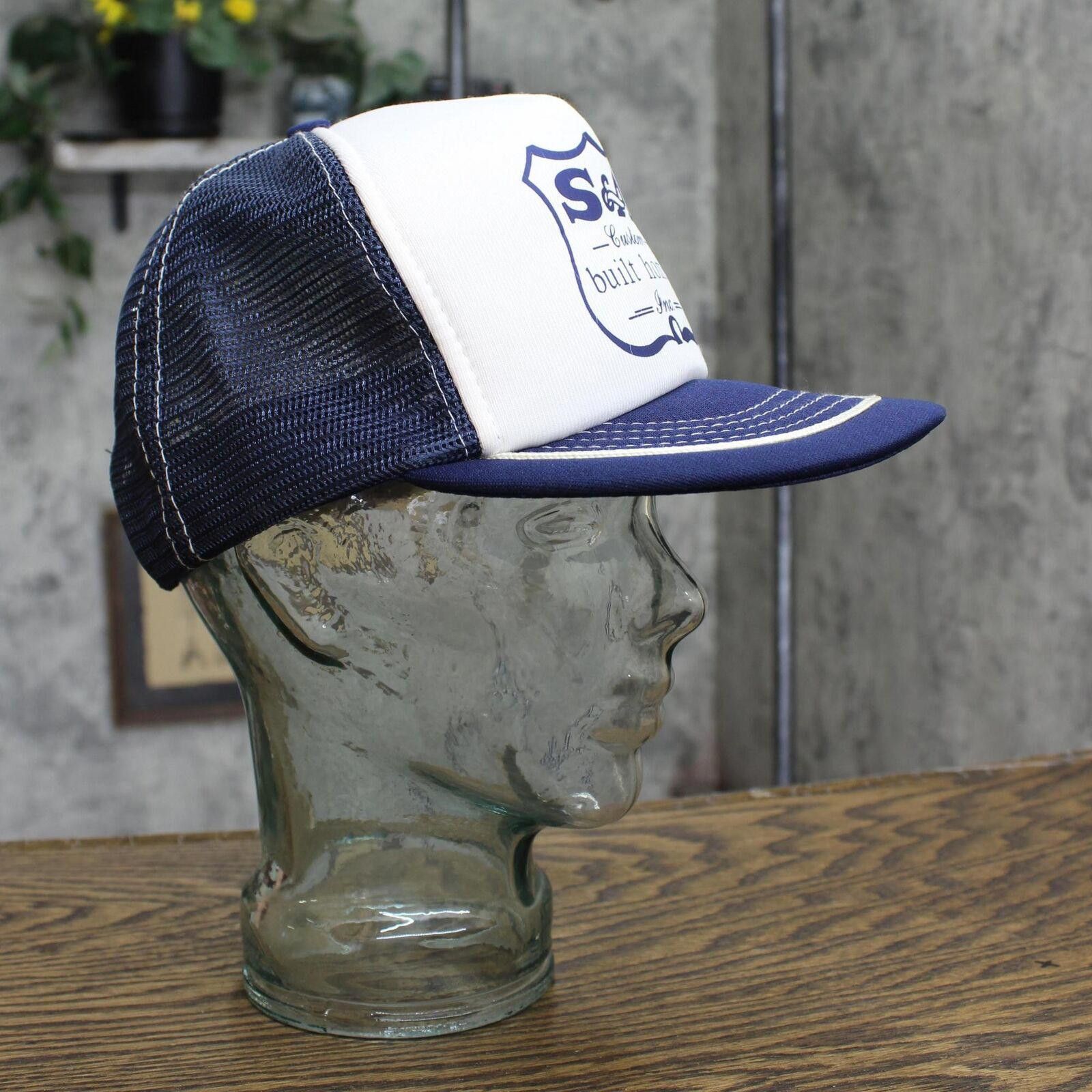 Designer S&A Custom Built Homes Vintage Trucker Hat Blue / White OS Size ONE SIZE - 3 Thumbnail