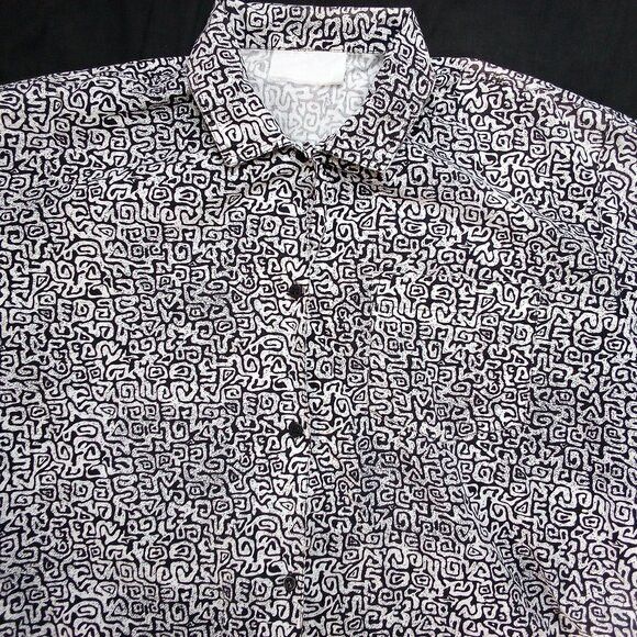 Vintage Vintage 90s Abstract Geometric Hawaiian Shirt Size US XL / EU 56 / 4 - 1 Thumbnail