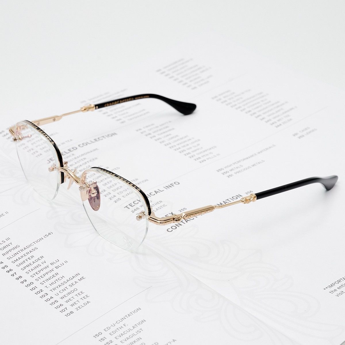 Chrome Hearts CHROME HEARTS FROSTED GOLD PLATED - BLACK GLASSES Size ONE SIZE - 2 Thumbnail