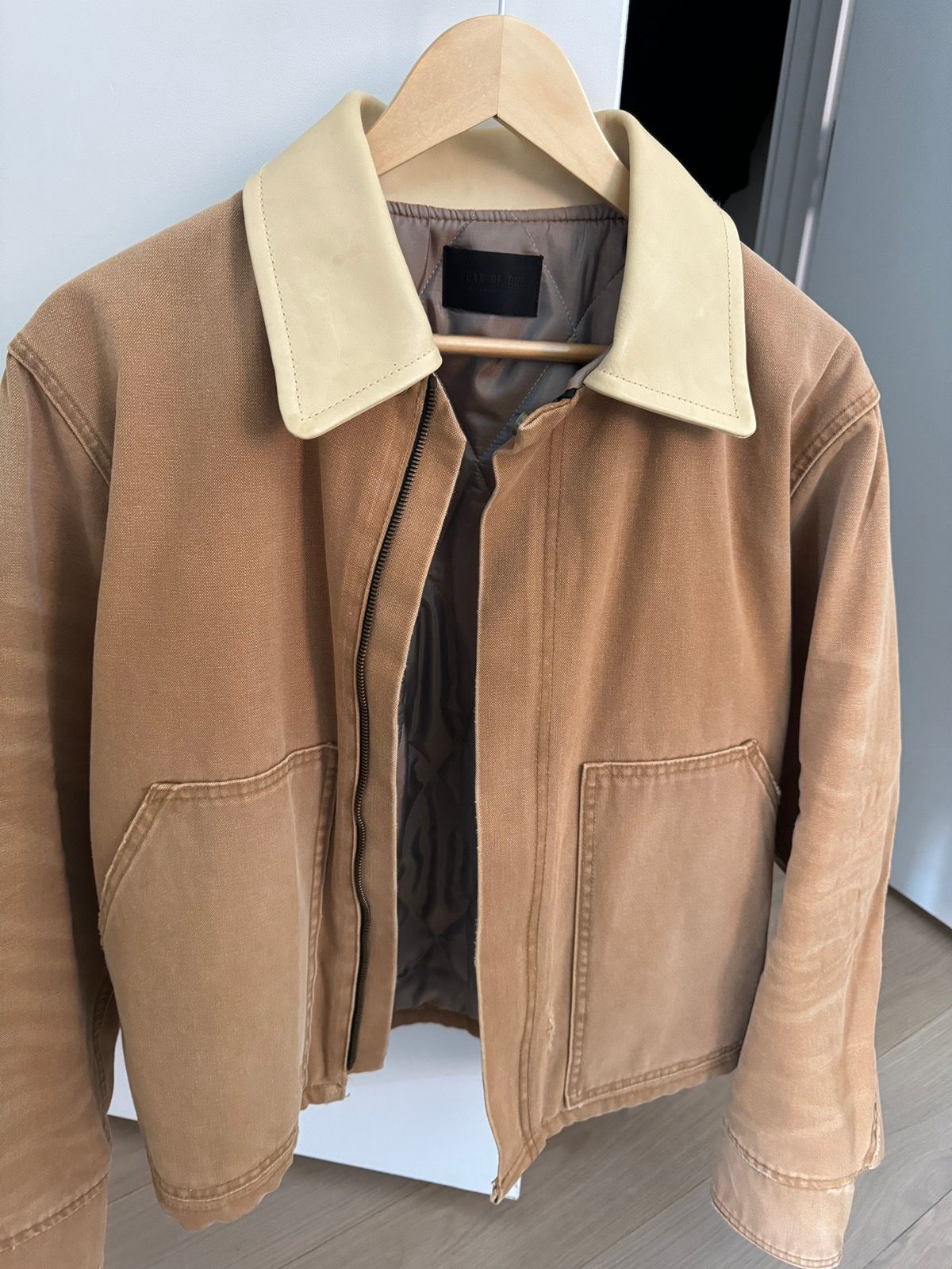 Pre-owned Fear Of God 7th Collection Work Jacket In Tan