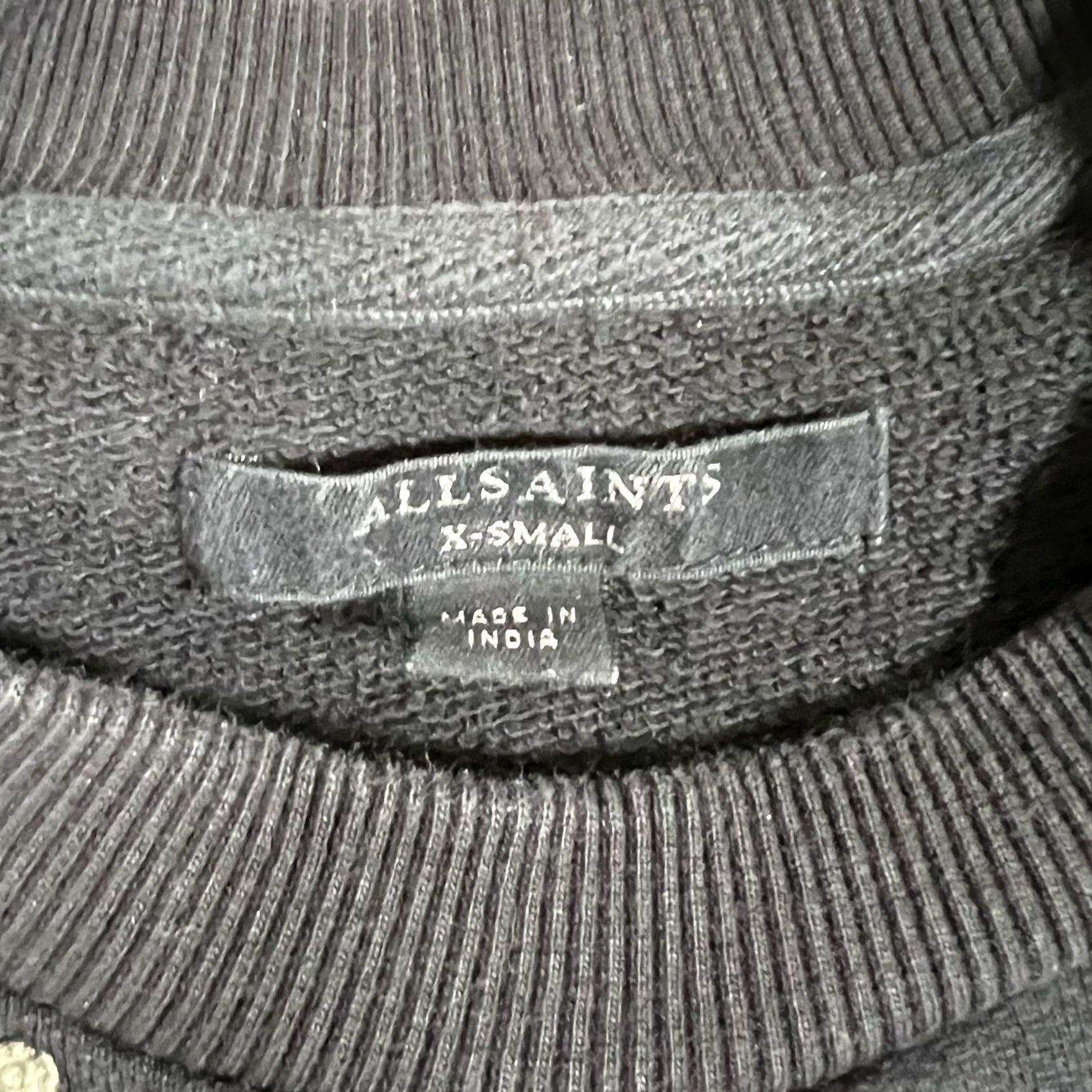 Allsaints Allsaints Scar Sweatshirt Pullover Black XS Women Raised Textured Brand Authentic Size XS Size XS / US 0-2 / IT 36-38 - 3 Thumbnail