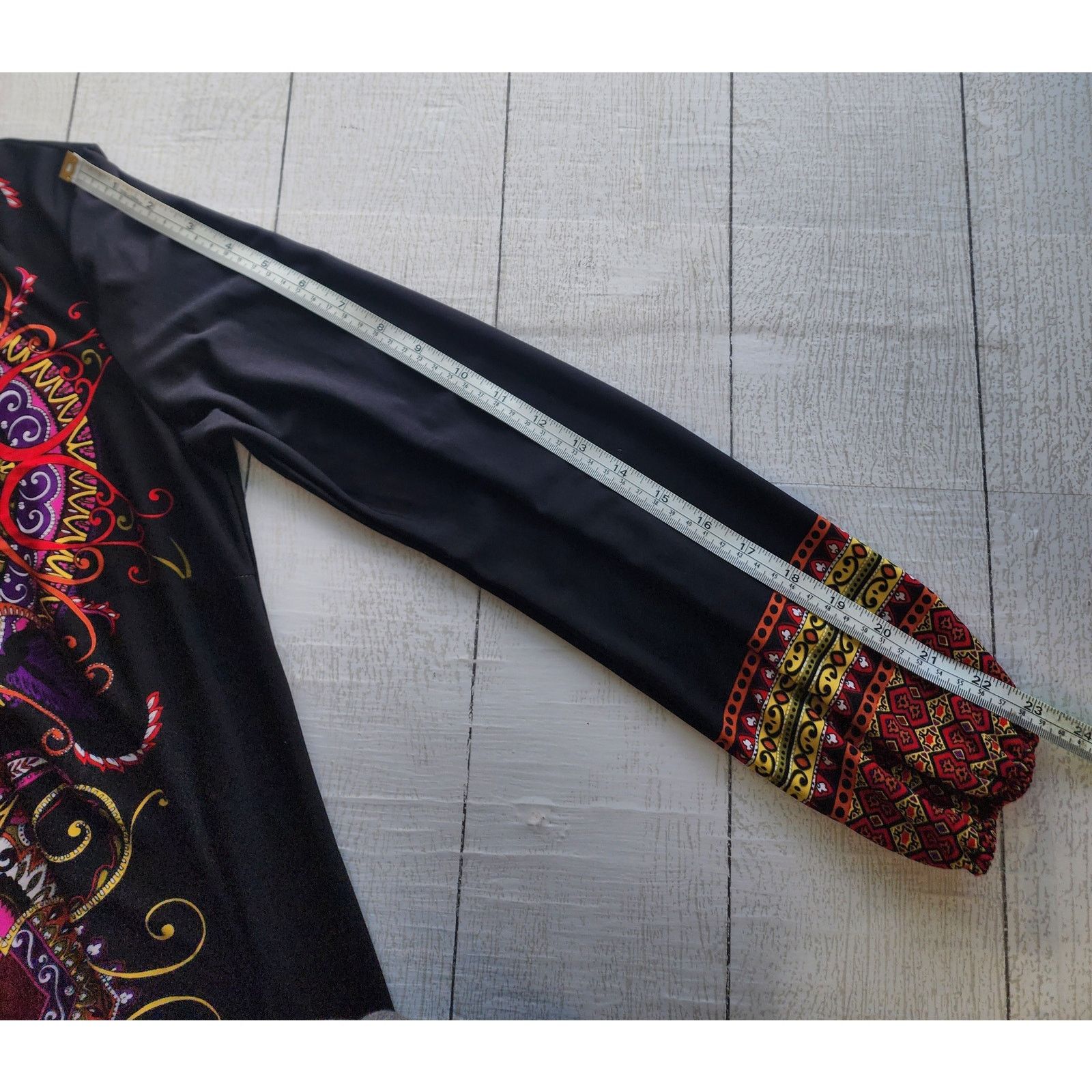 Other Emma & Michele Black Multicolor Paisley Shift Midi Dress Size M / US 6-8 / IT 42-44 - 6 Thumbnail