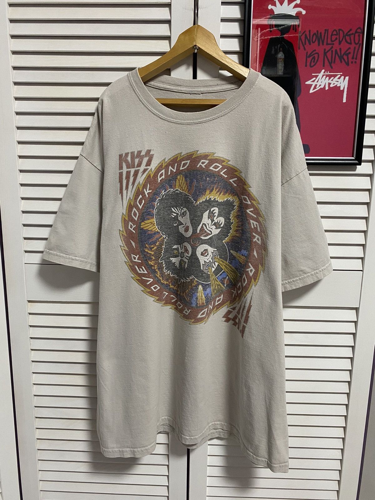 KISS Vintage 90s T-Shirt Kiss Rock And Roll Over Reversible Print Size US XL / EU 56 / 4 - 1 Thumbnail