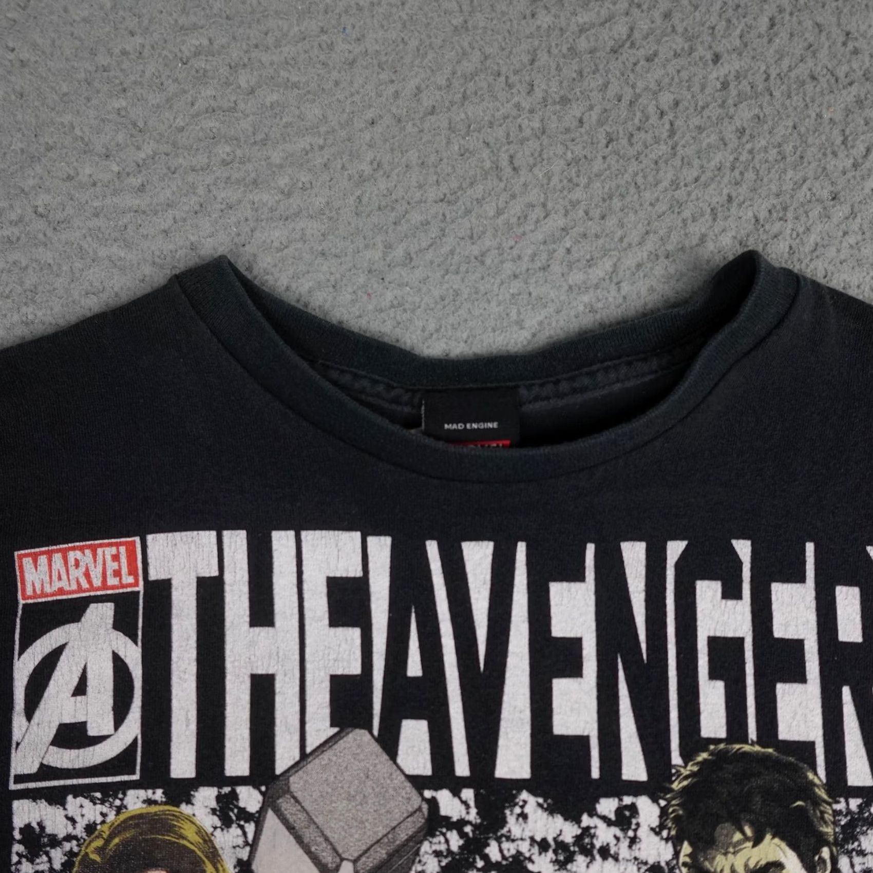 Vintage Marvel Avengers Shirt Mens XL Black Graphic Captain America Iron Man Mad Engine Size US XL / EU 56 / 4 - 5 Thumbnail