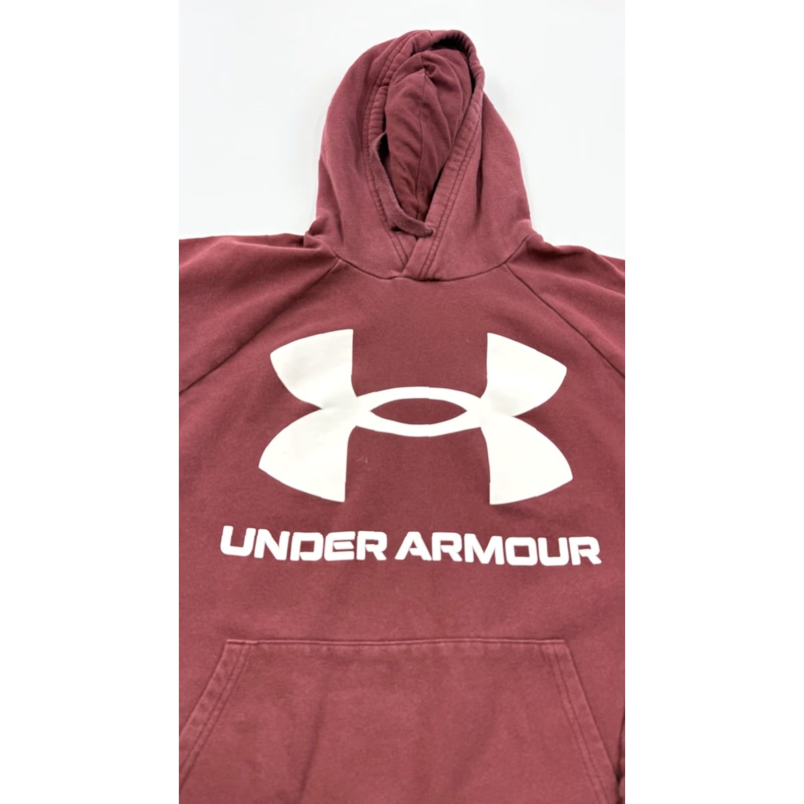 Under Armour Under Armour Hoodie Mens Large Red Pullover Fleece Big Logo Sports Sweatshirt Size US L / EU 52-54 / 3 - 2 Thumbnail