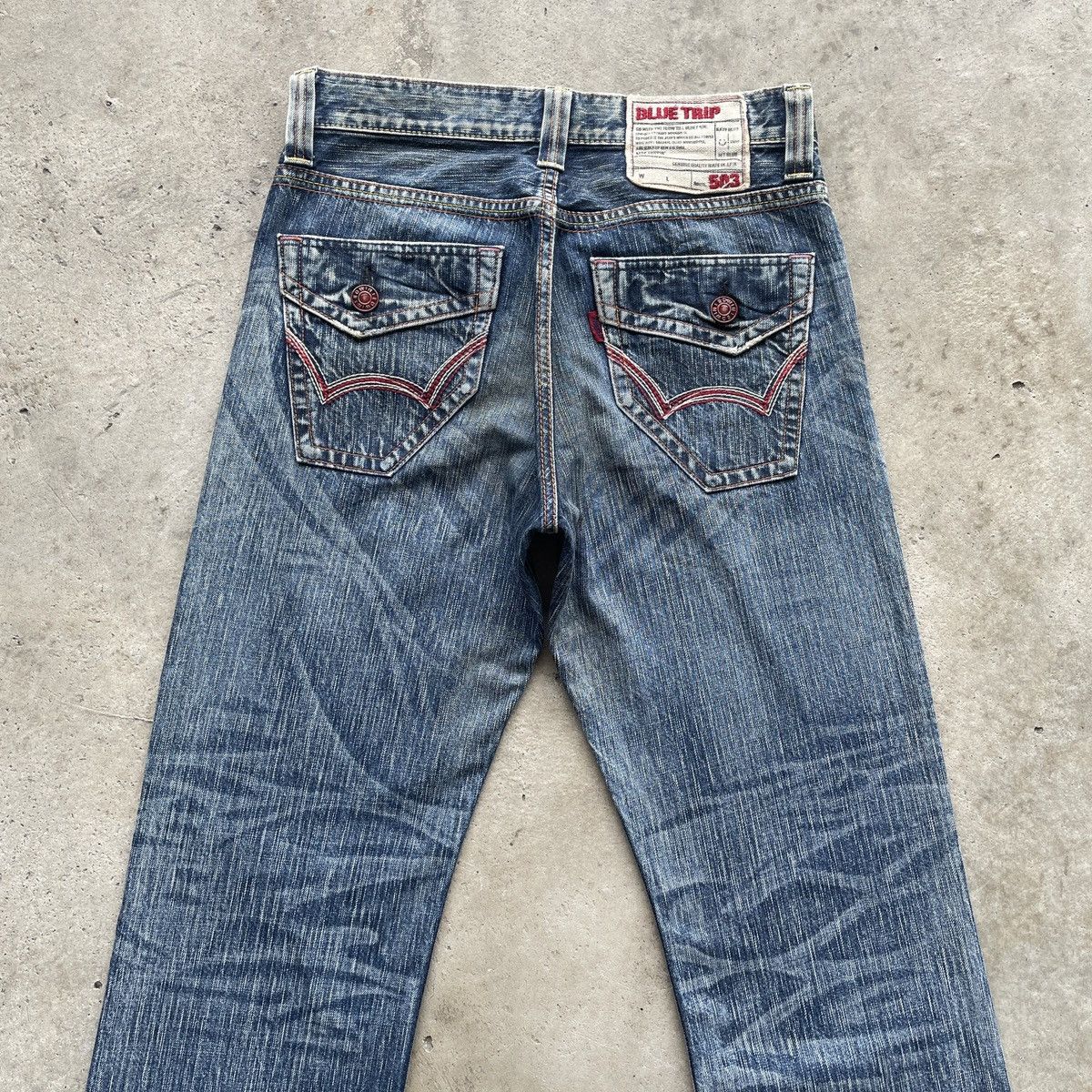 Edwin Vintage Edwin 503 Distressed FLARE Faded Jeans Pants Denim Size US 30 / EU 46 - 9 Thumbnail