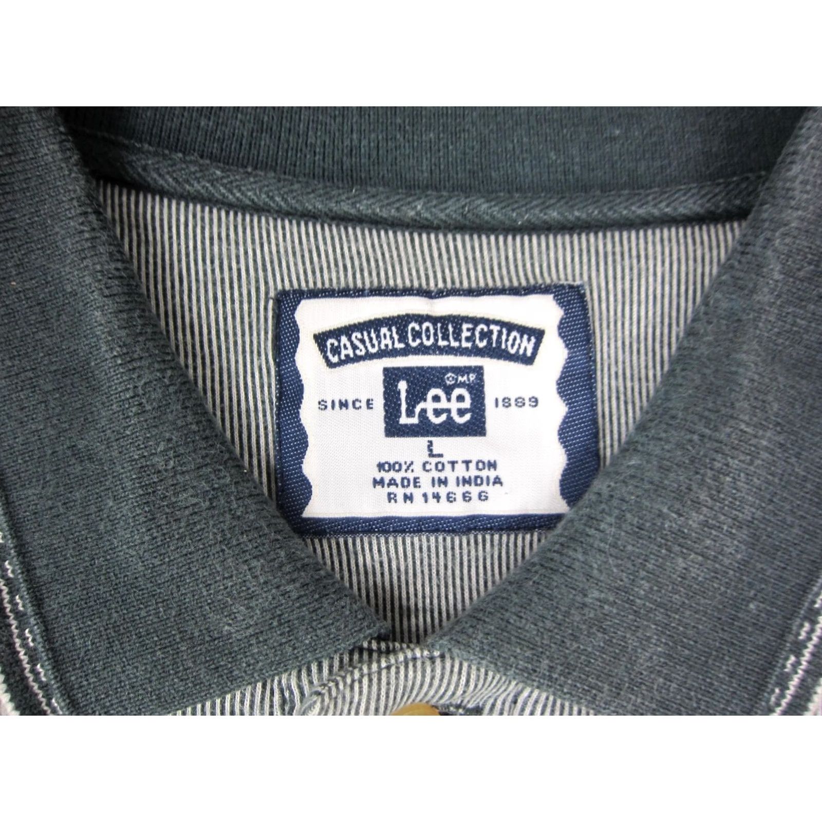 John Deere VINTAGE John Deere Polo Shirt Mens Large Green Classic Pinstriped 90s Golf Lee Size US L / EU 52-54 / 3 - 4 Thumbnail