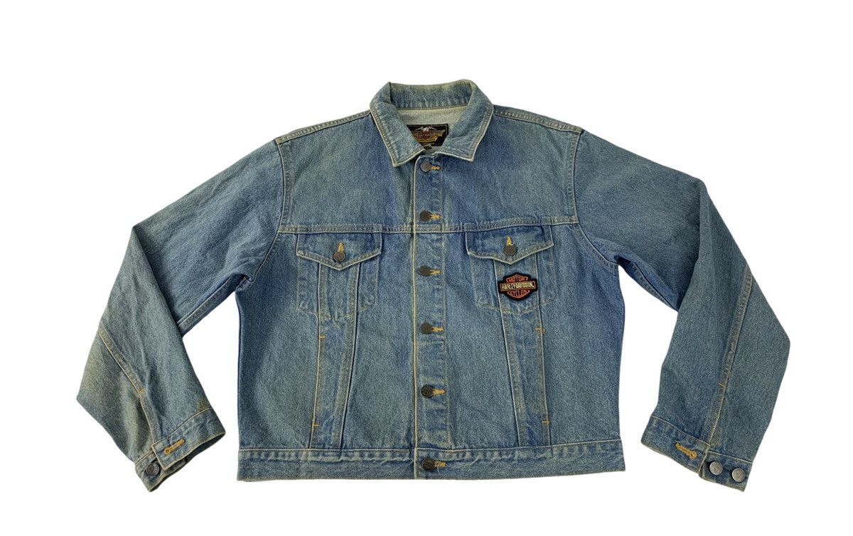 Harley Davidson 90s Harley Davidson Take To Open Road Indigo Denim Jacket Size US L / EU 52-54 / 3 - 3 Thumbnail