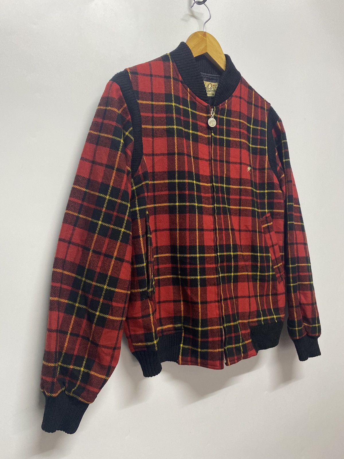 Japanese Brand Vintage Arnold Palmer by Renown Wool Plaid Bomber Jacket Size US M / EU 48-50 / 2 - 4 Thumbnail