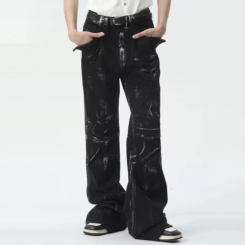 Designer × Vintage Design Straight Baggy Printed Jeans Pants y2k Size US 34 / EU 50 - 2 Thumbnail